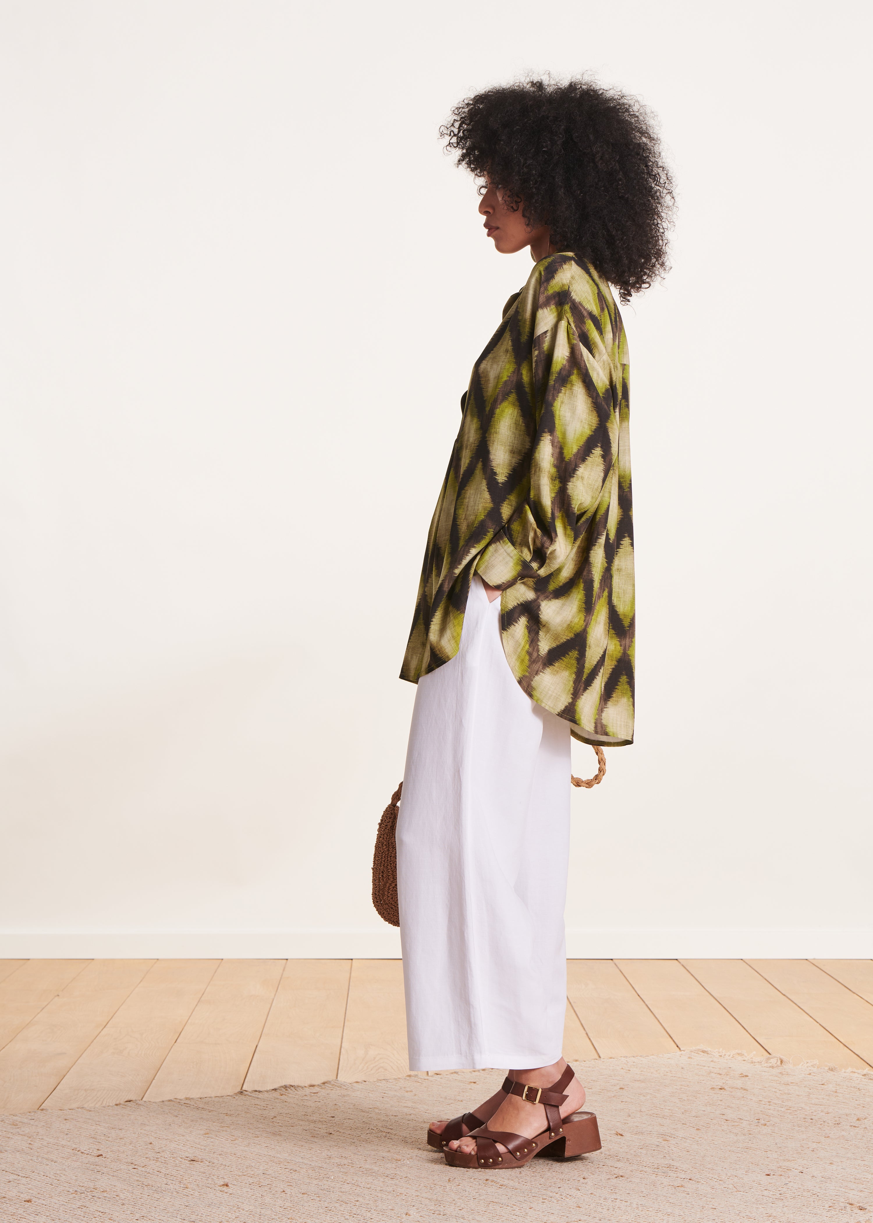 Oversized khaki print top