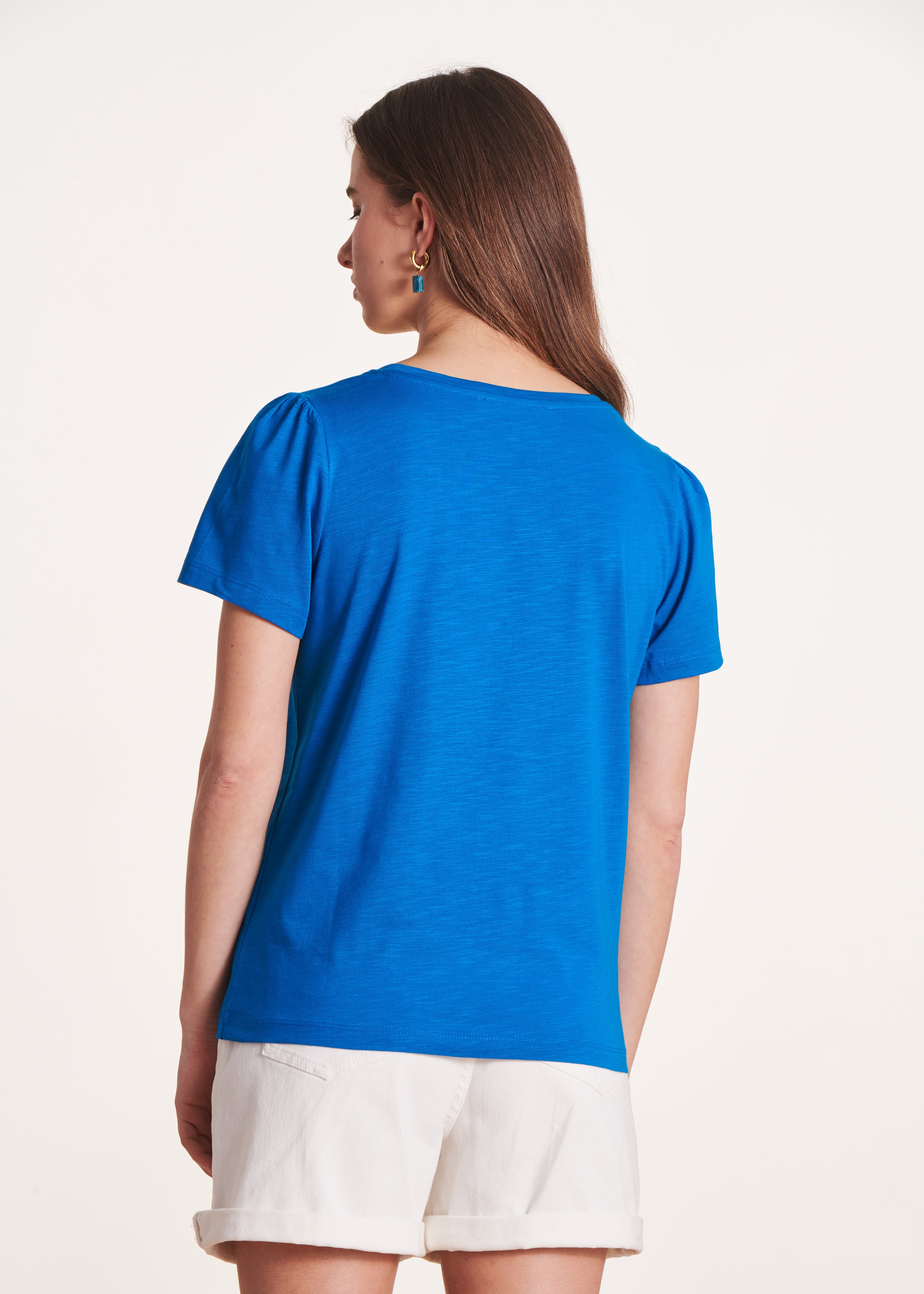 T-shirt bleu à manches courtes en modal