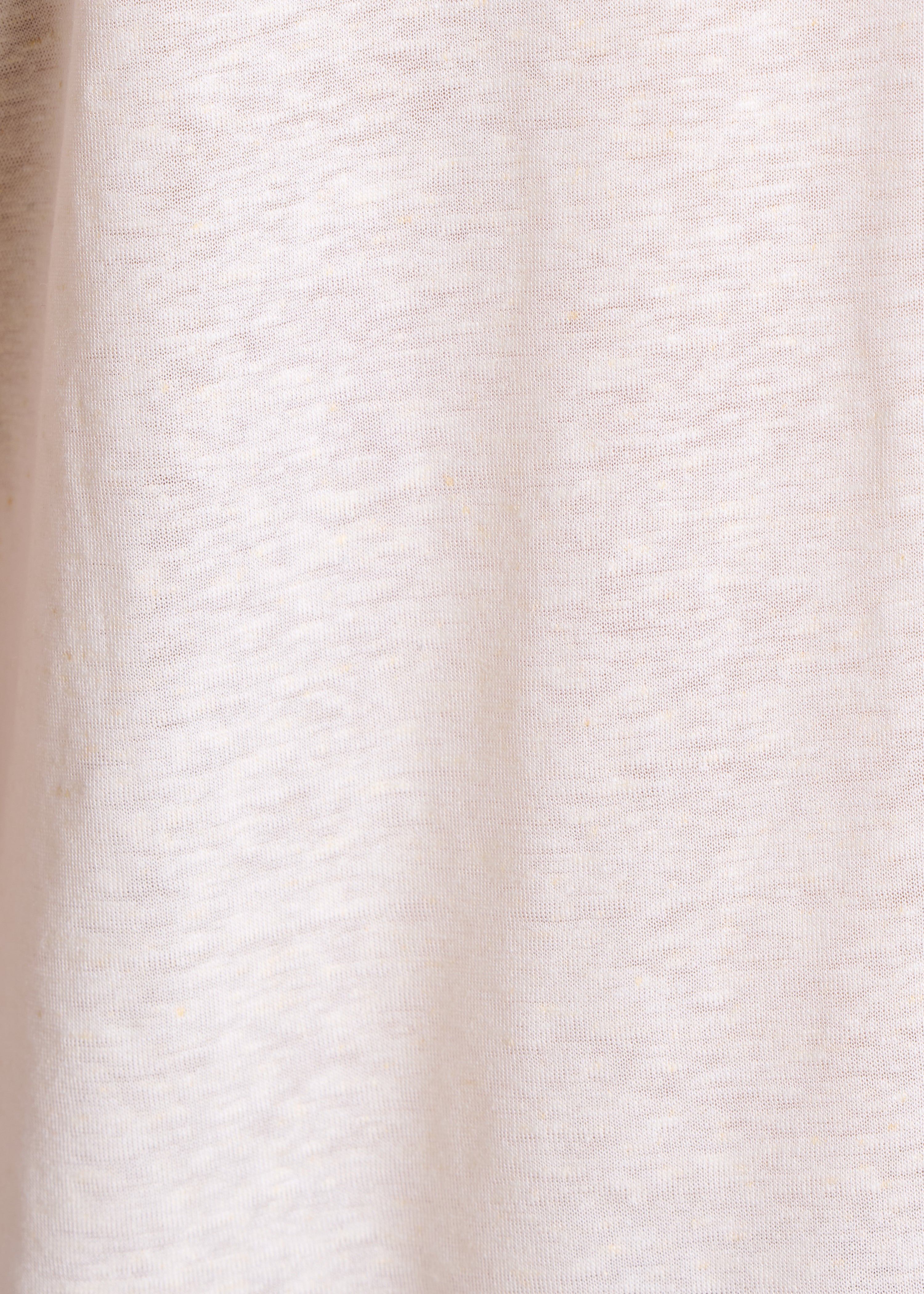 Straight off-white T-shirt in lyocell and linen with a round neckline