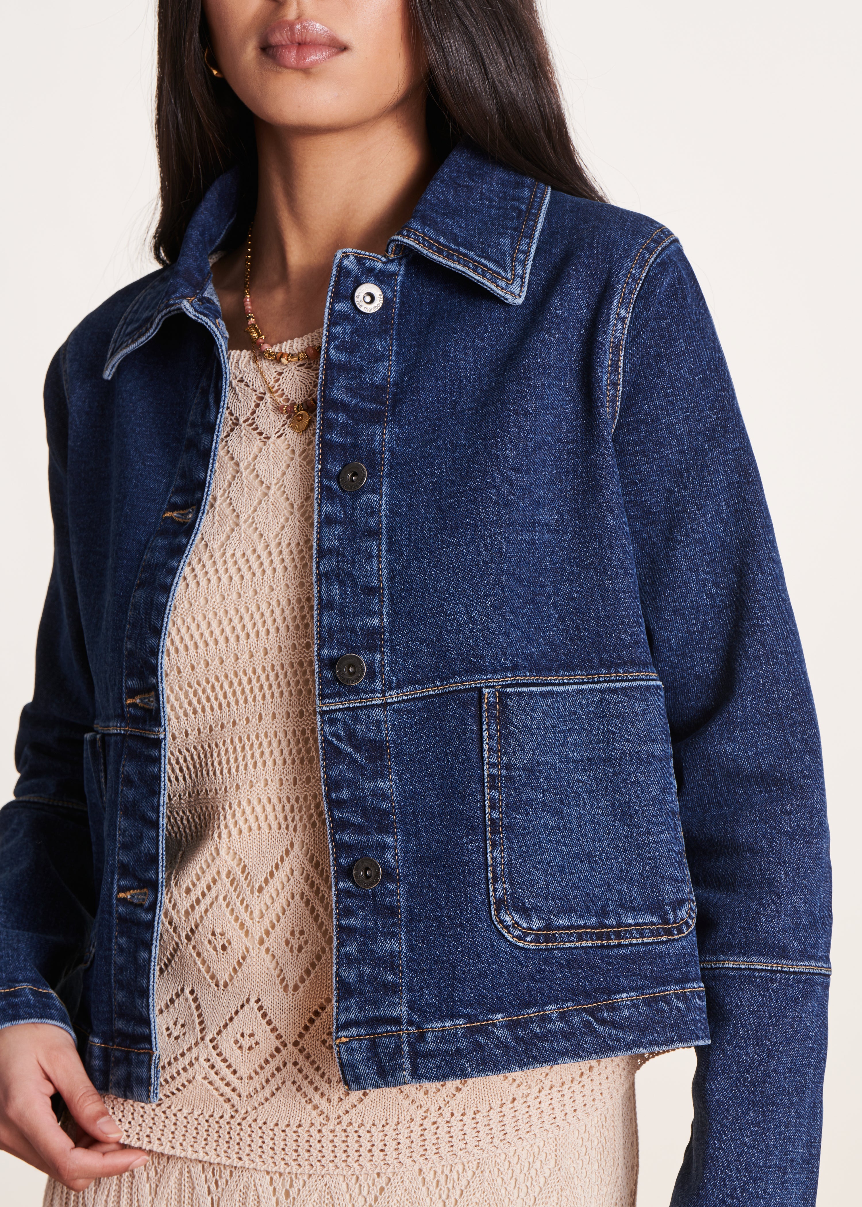 Veste courte en jean coton biologique