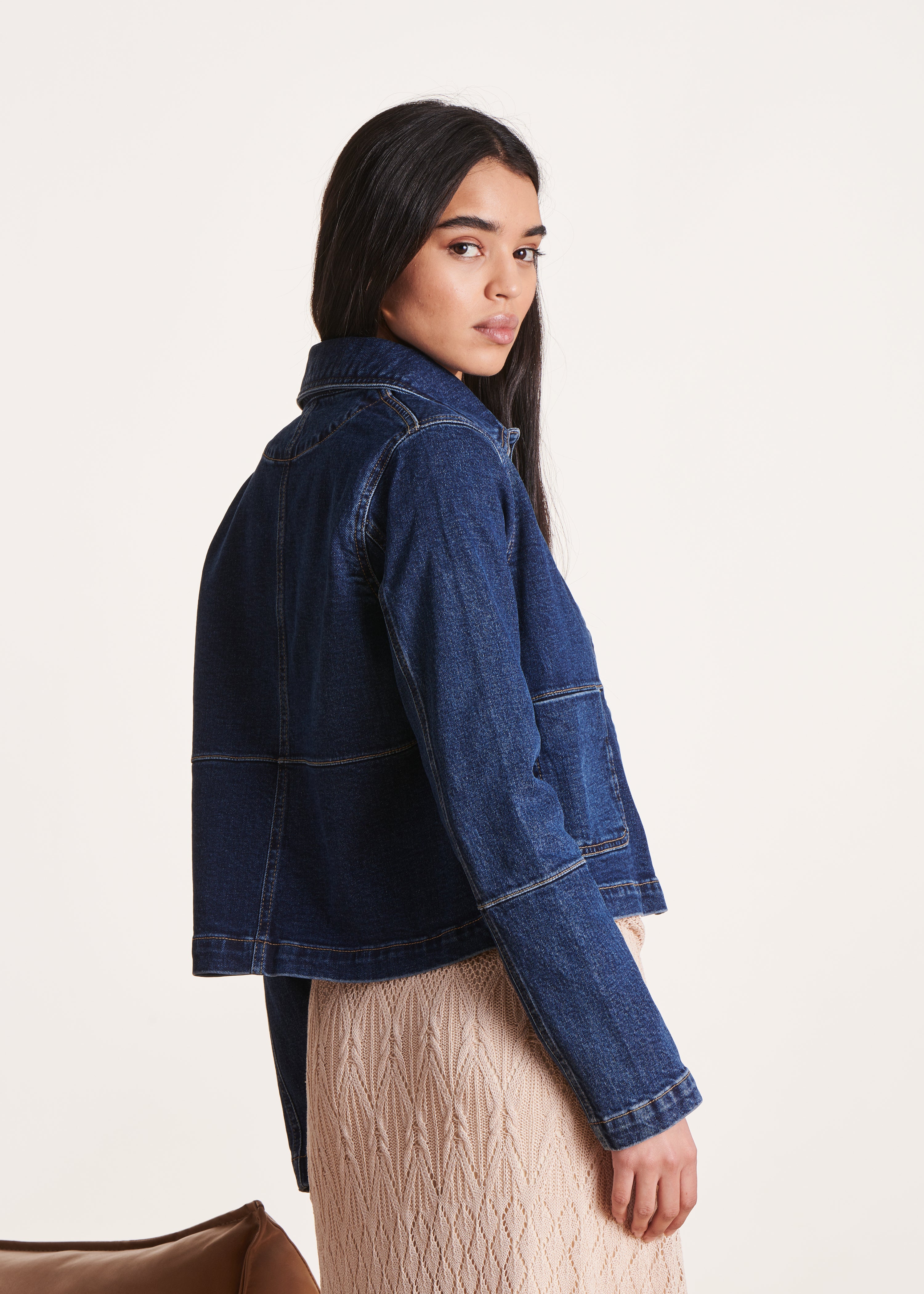 Veste courte en jean coton biologique