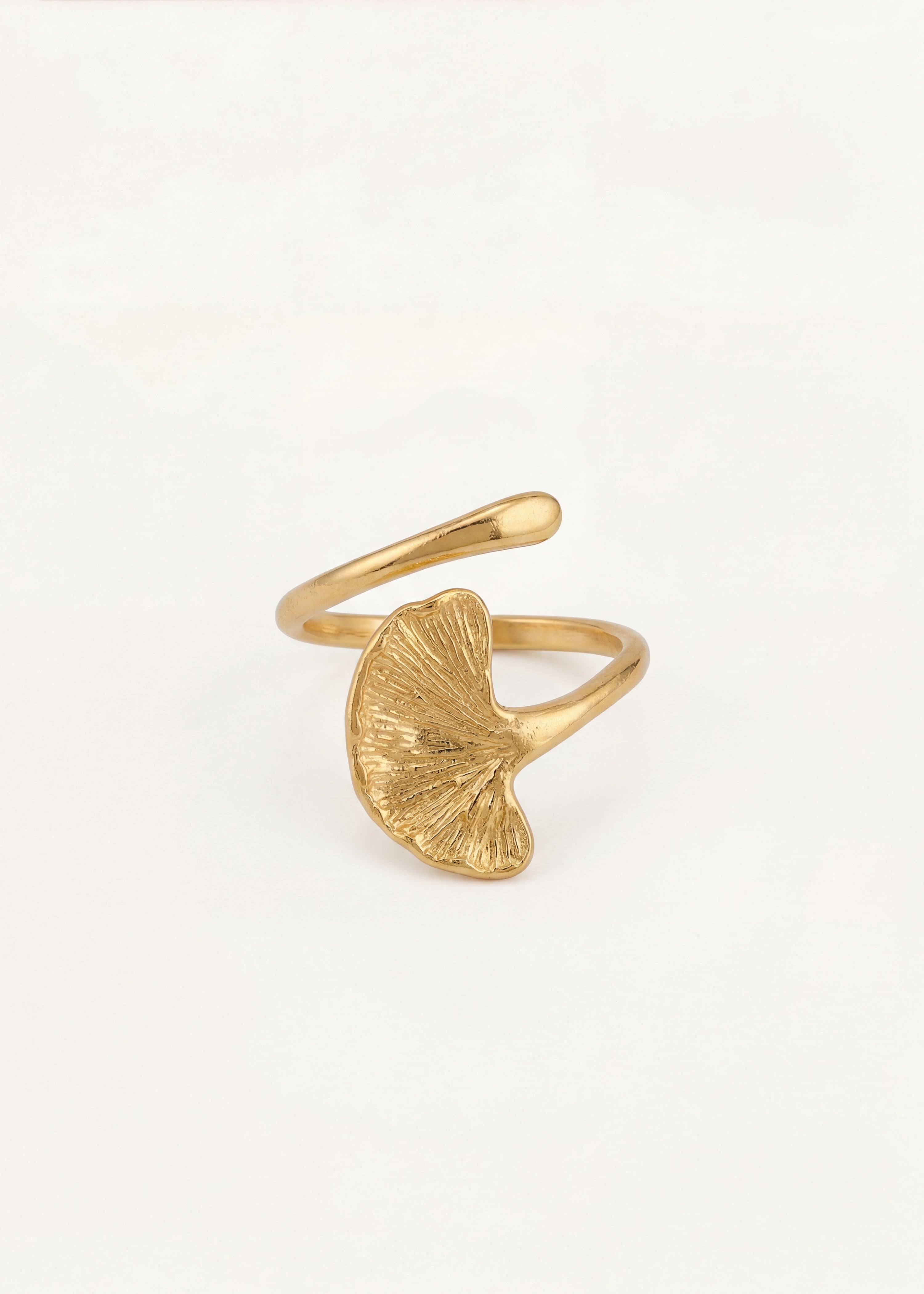 Vergoldeter Ring Ginko-Blume