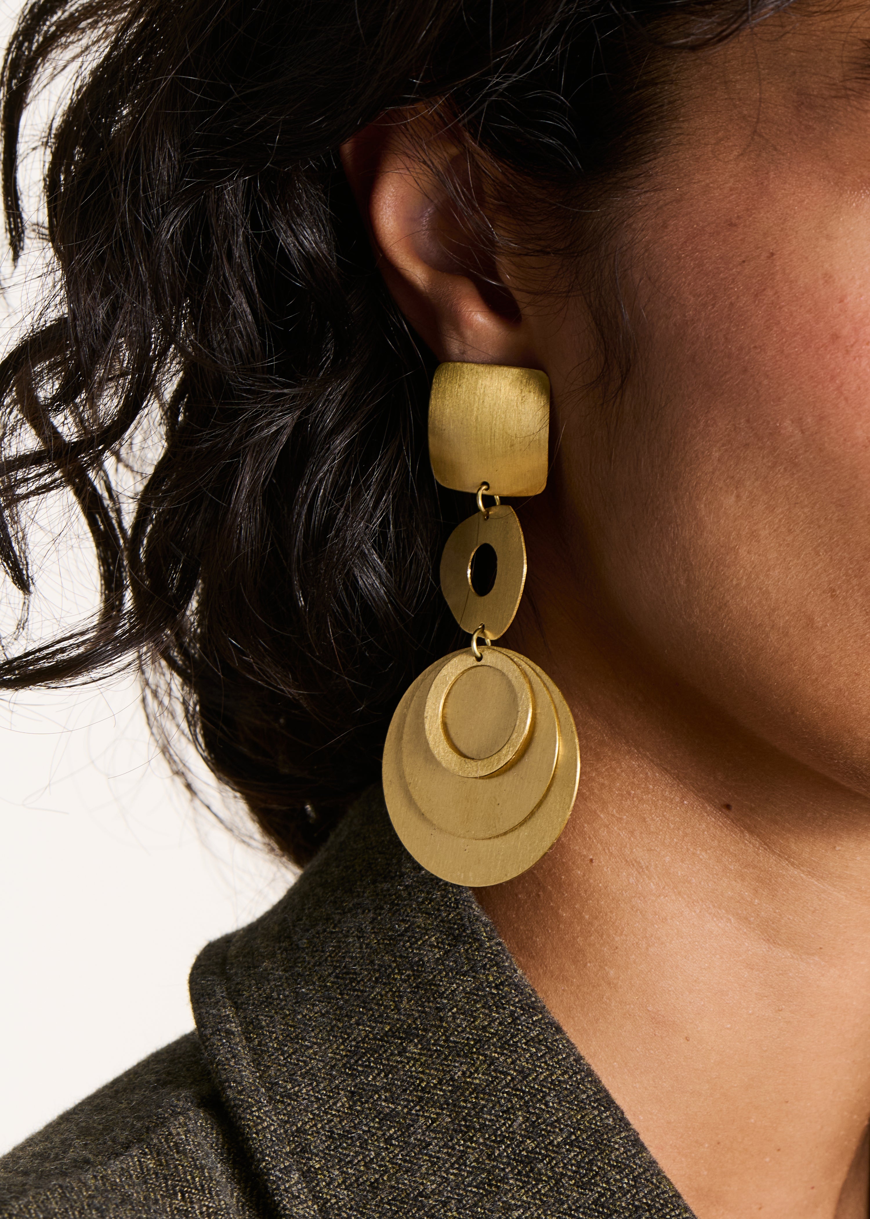 Long gold earrings
