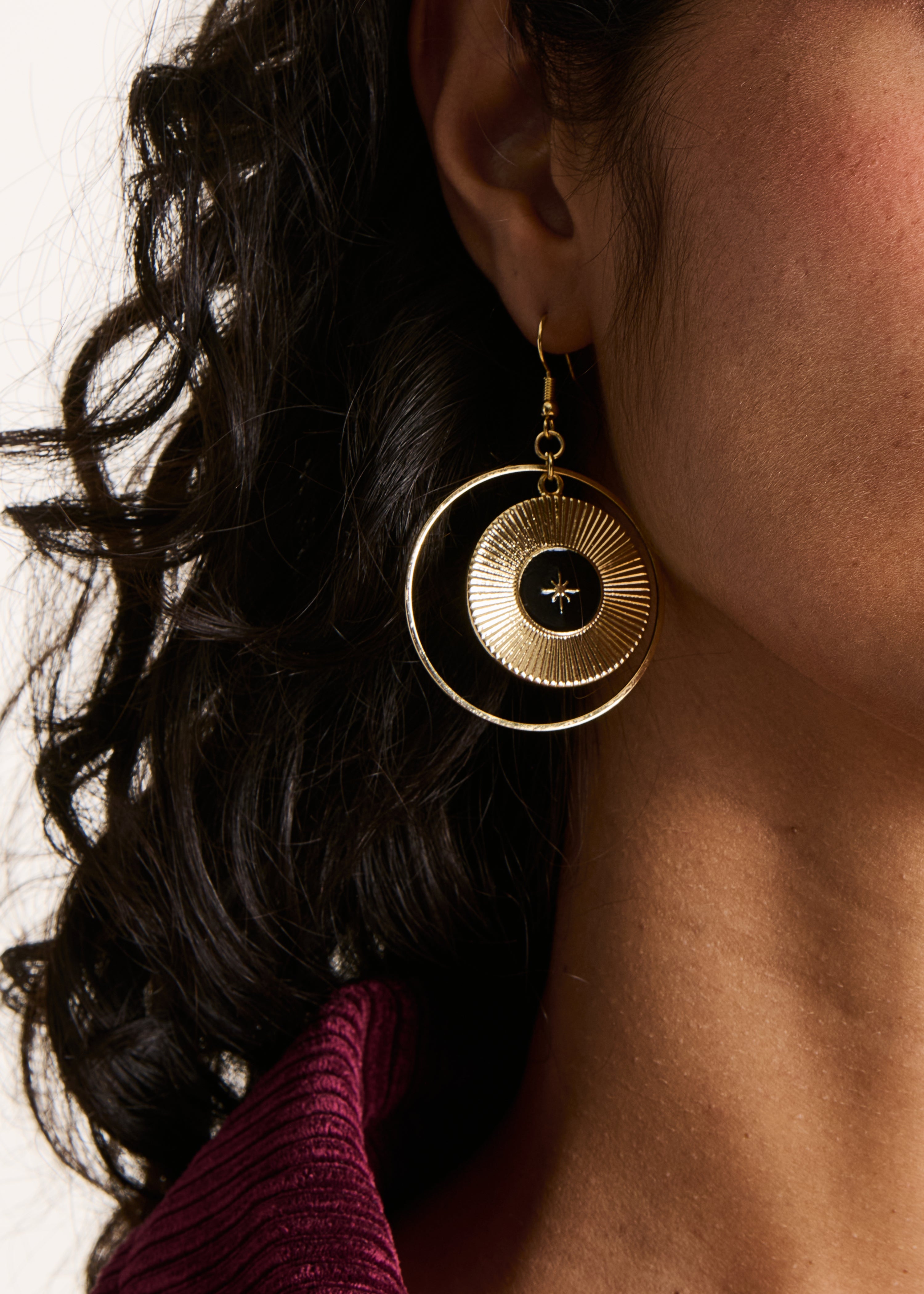 Long gold earrings