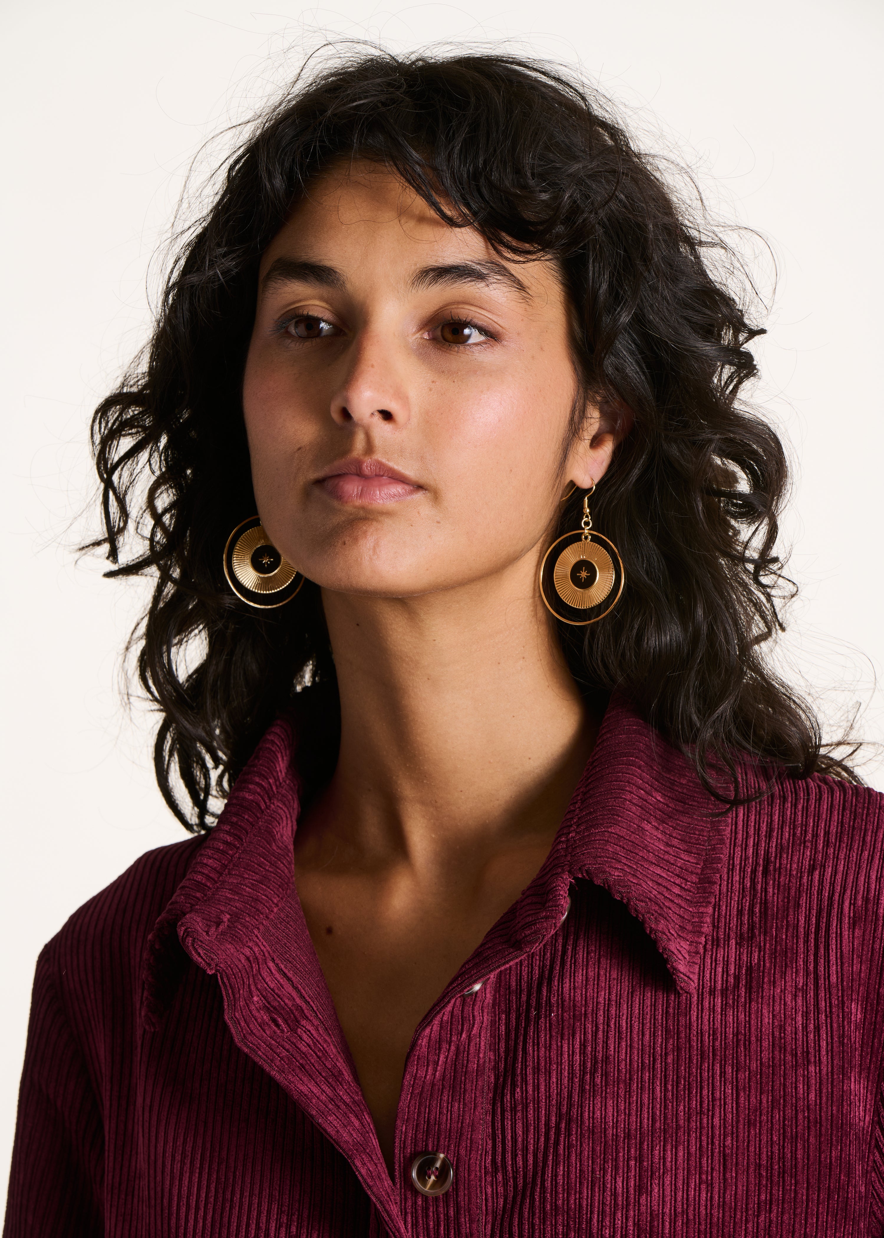 Long gold earrings