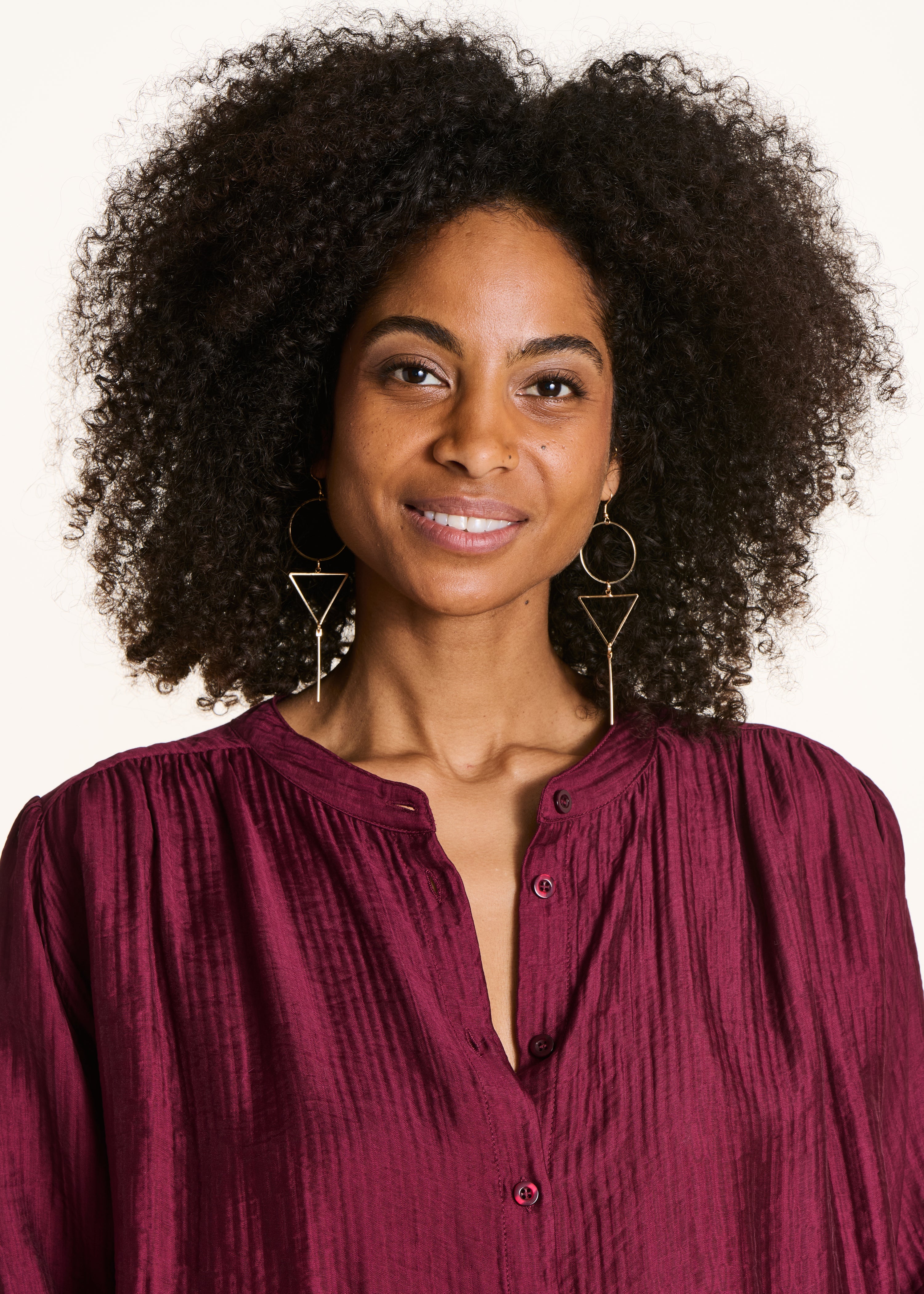 Geometric Gold-Tone Drop Earrings