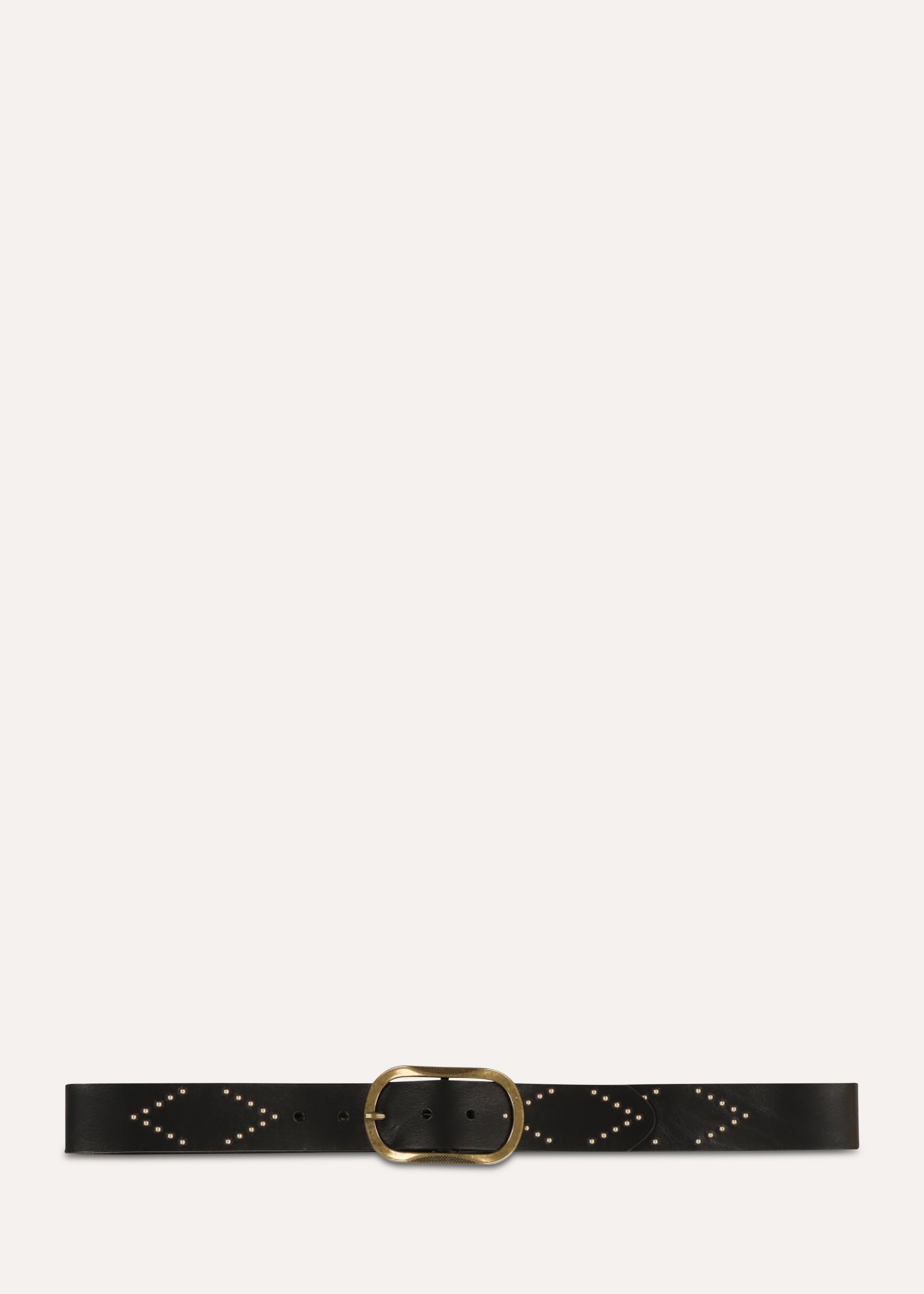 Cintura pantalone in pelle nero con borchie