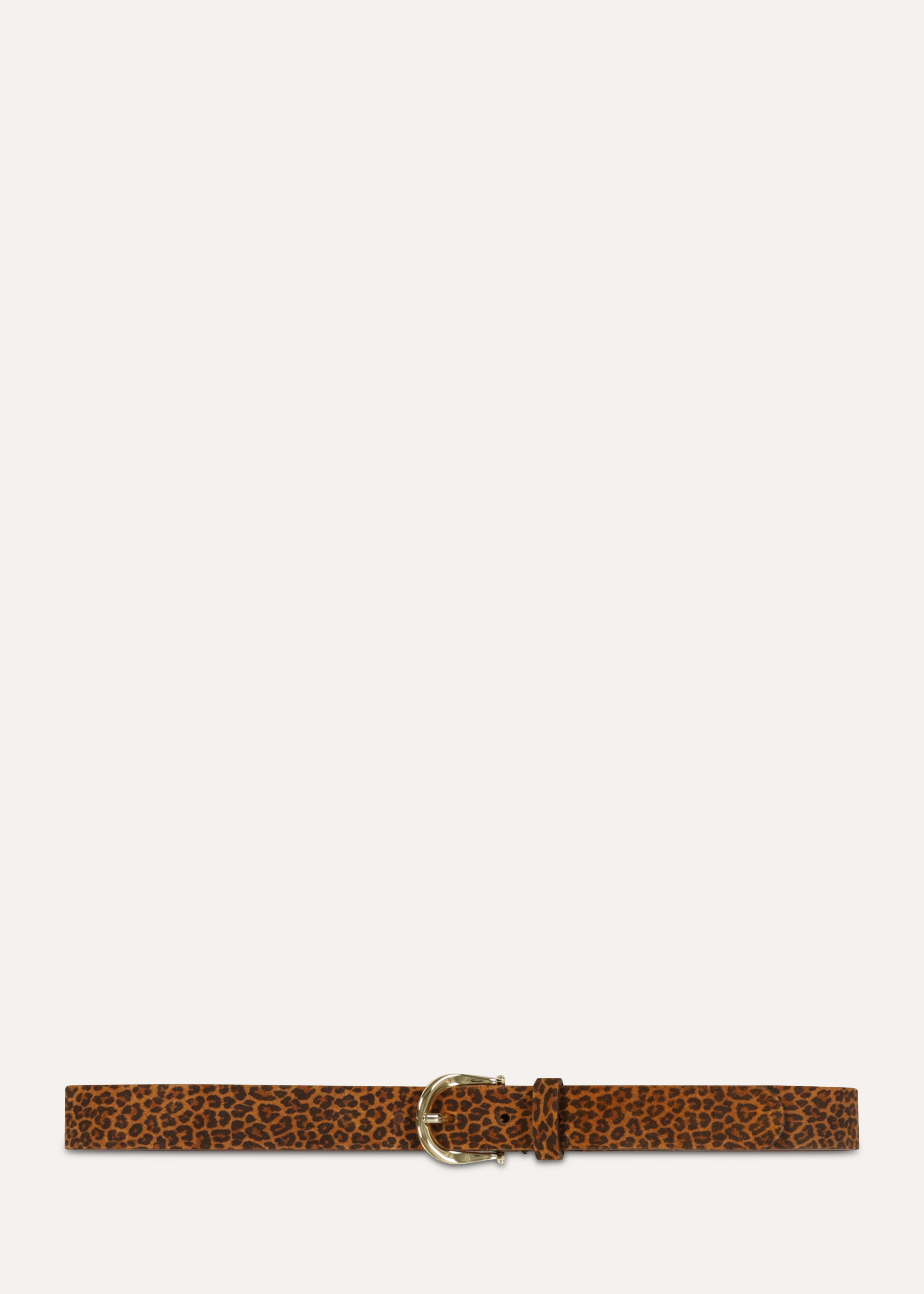 Brown leopard effect leather belt
