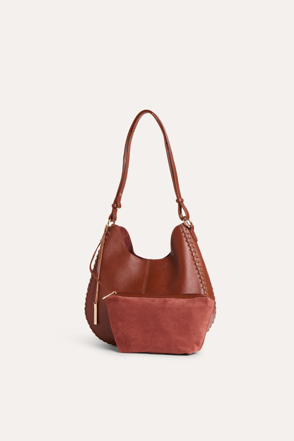 Sac hobo en cuir grainé camel