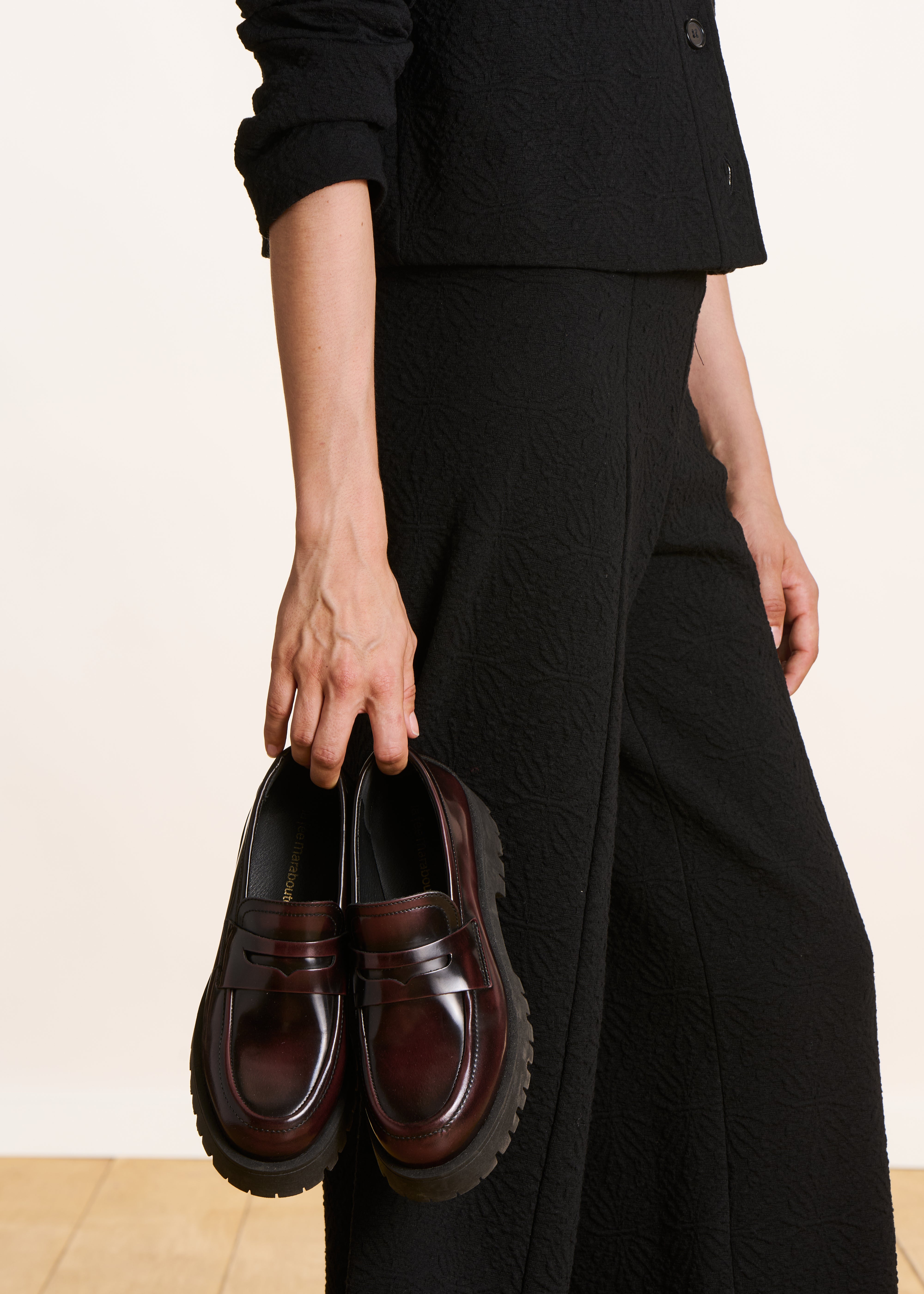 Bordeaux leather loafers
