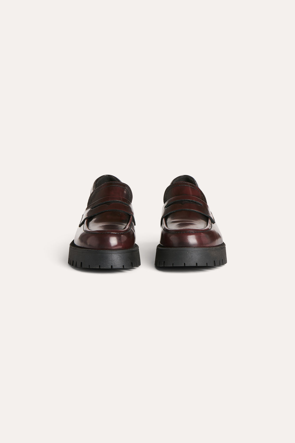 Bordeaux leather loafers