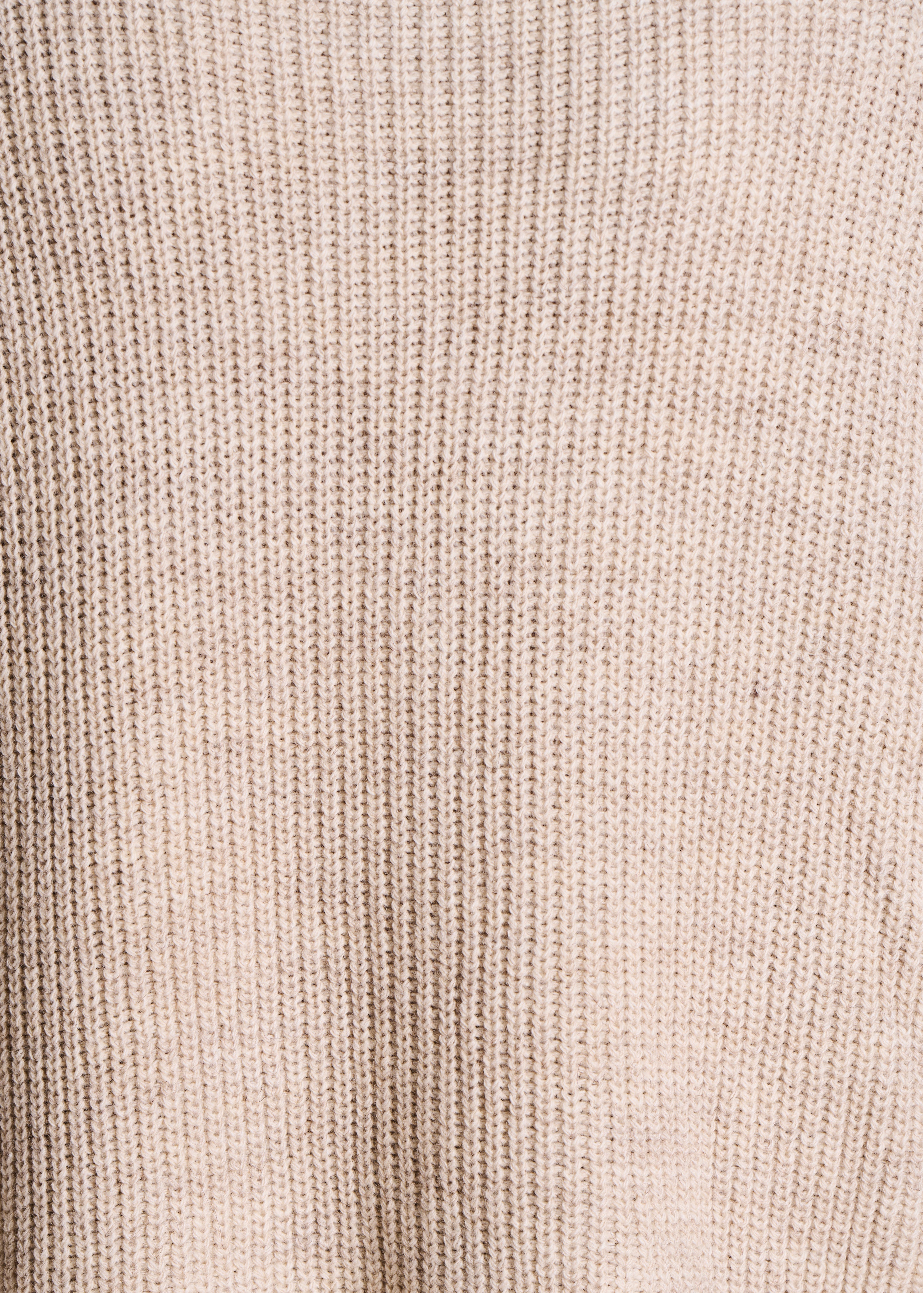 Short beige cardigan in pearl ribbing