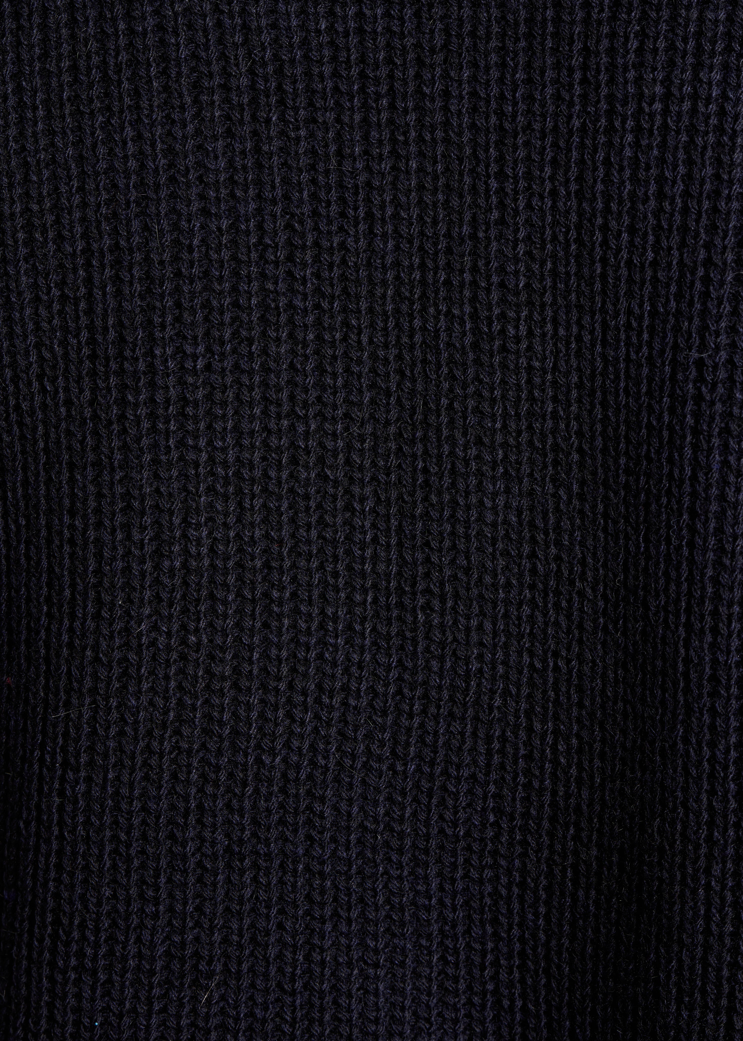 Short sleeveless navy blue beaded rib cardigan