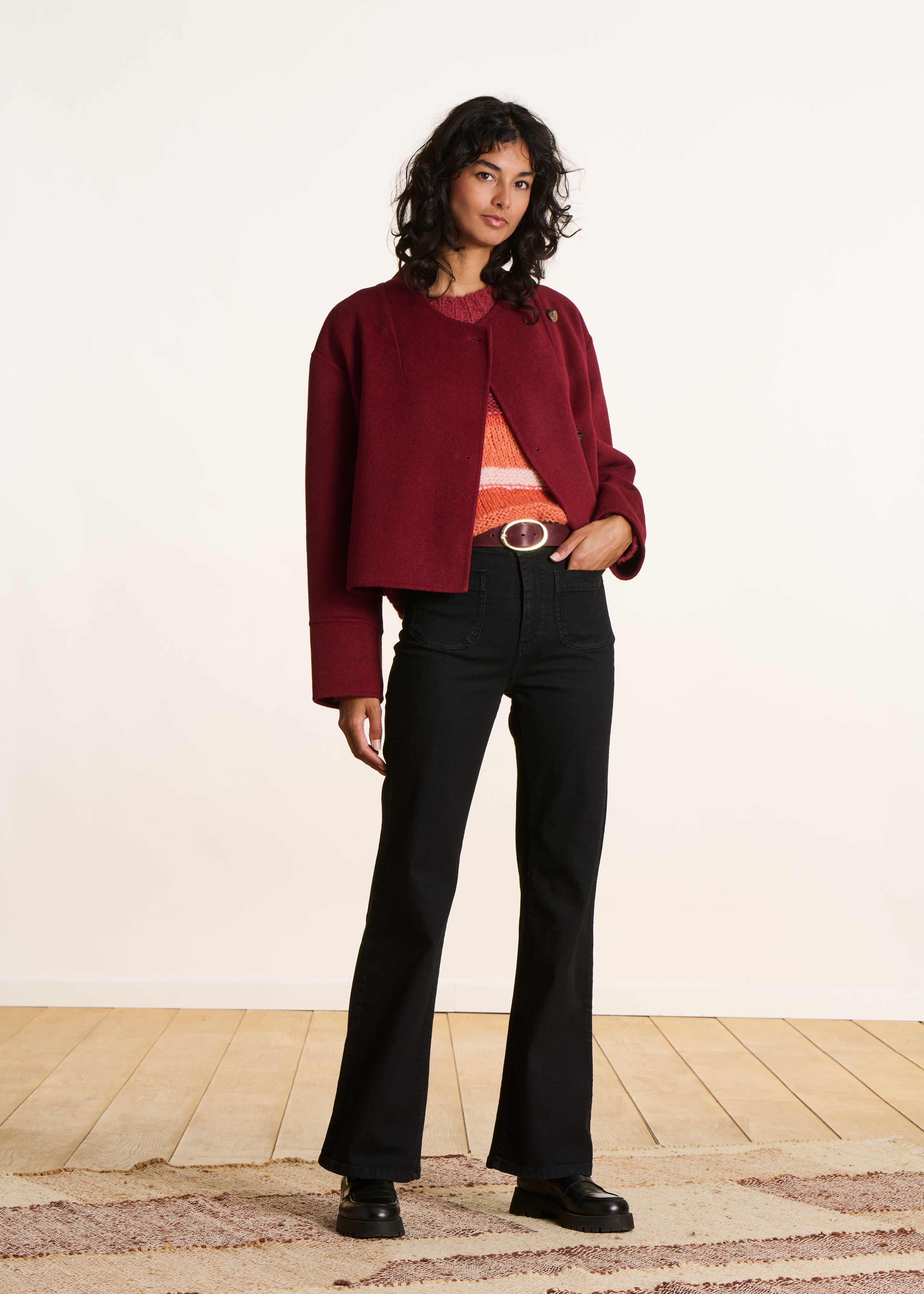black bootcut jeans in organic cotton