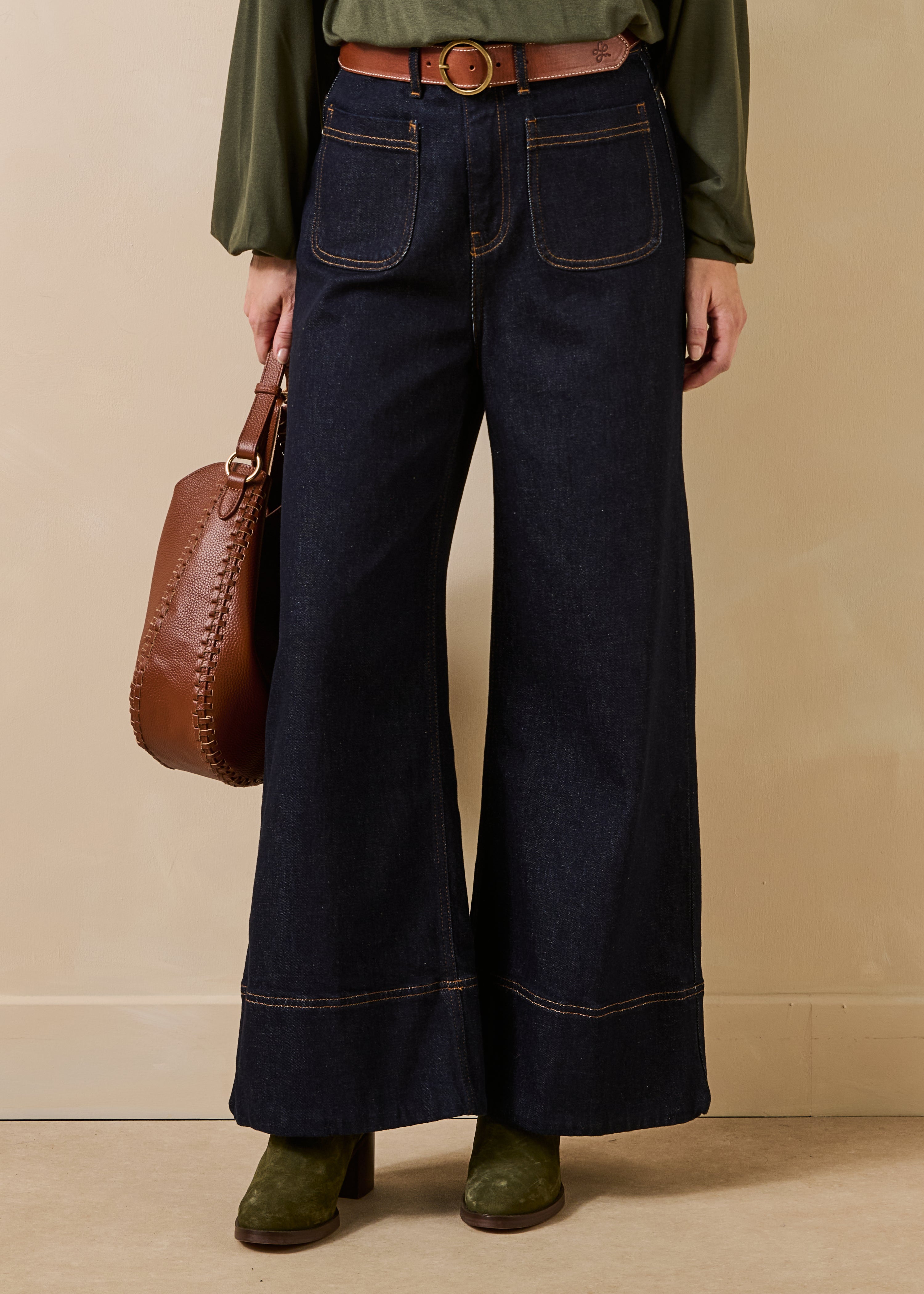 Jean large brut en coton biologique