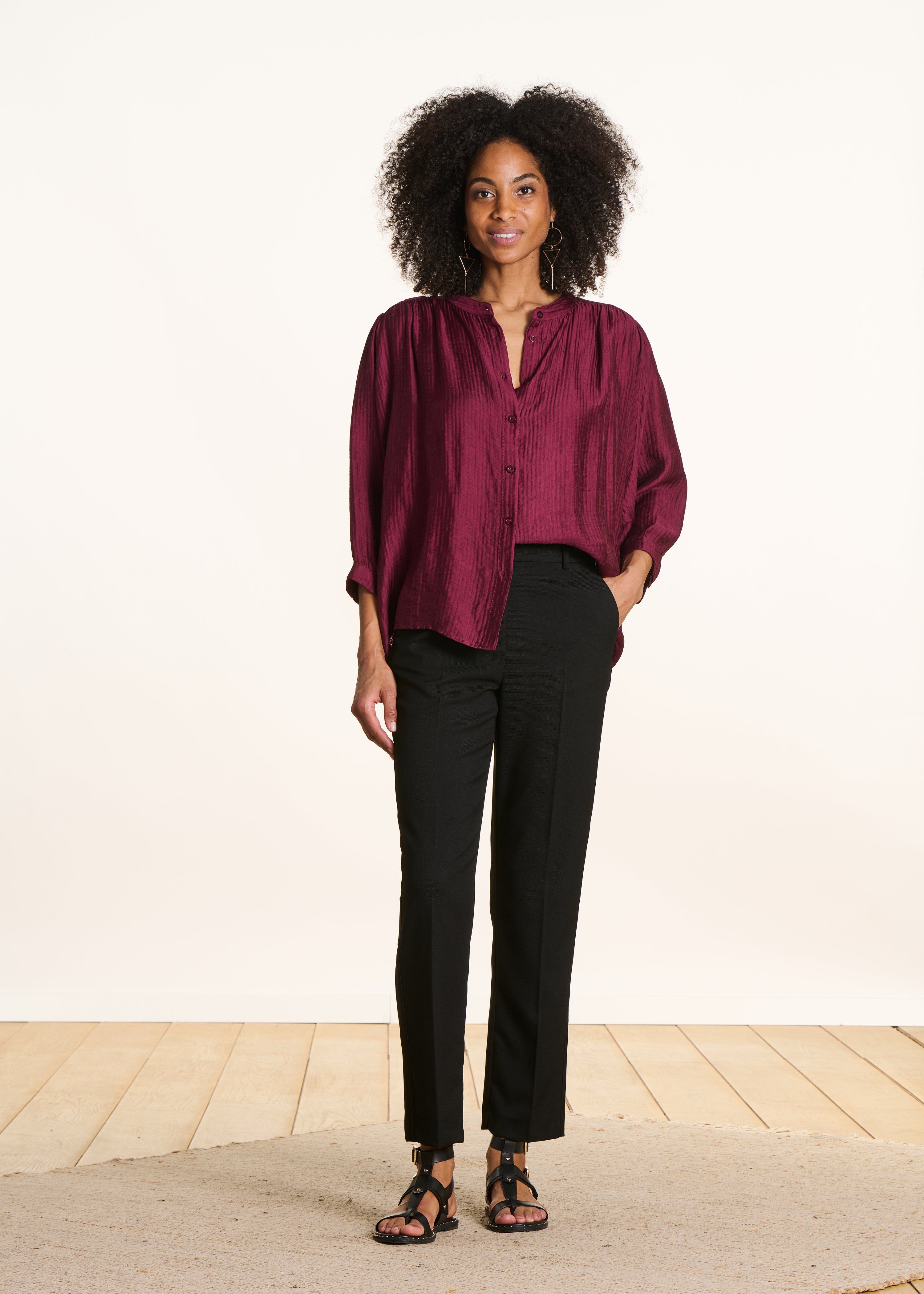black 7/8 cigarette trousers