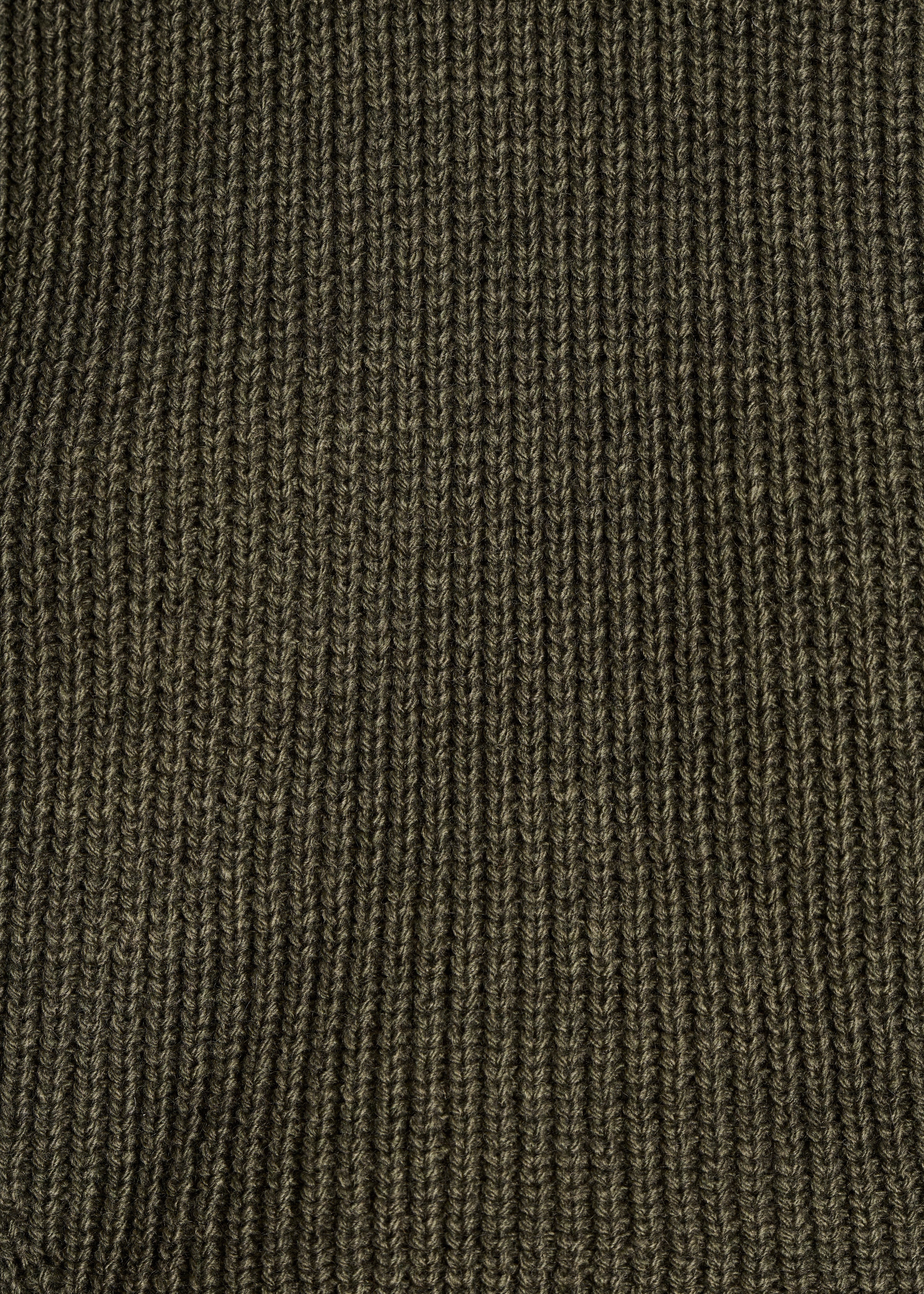 Long sleeve round neck khaki sweater