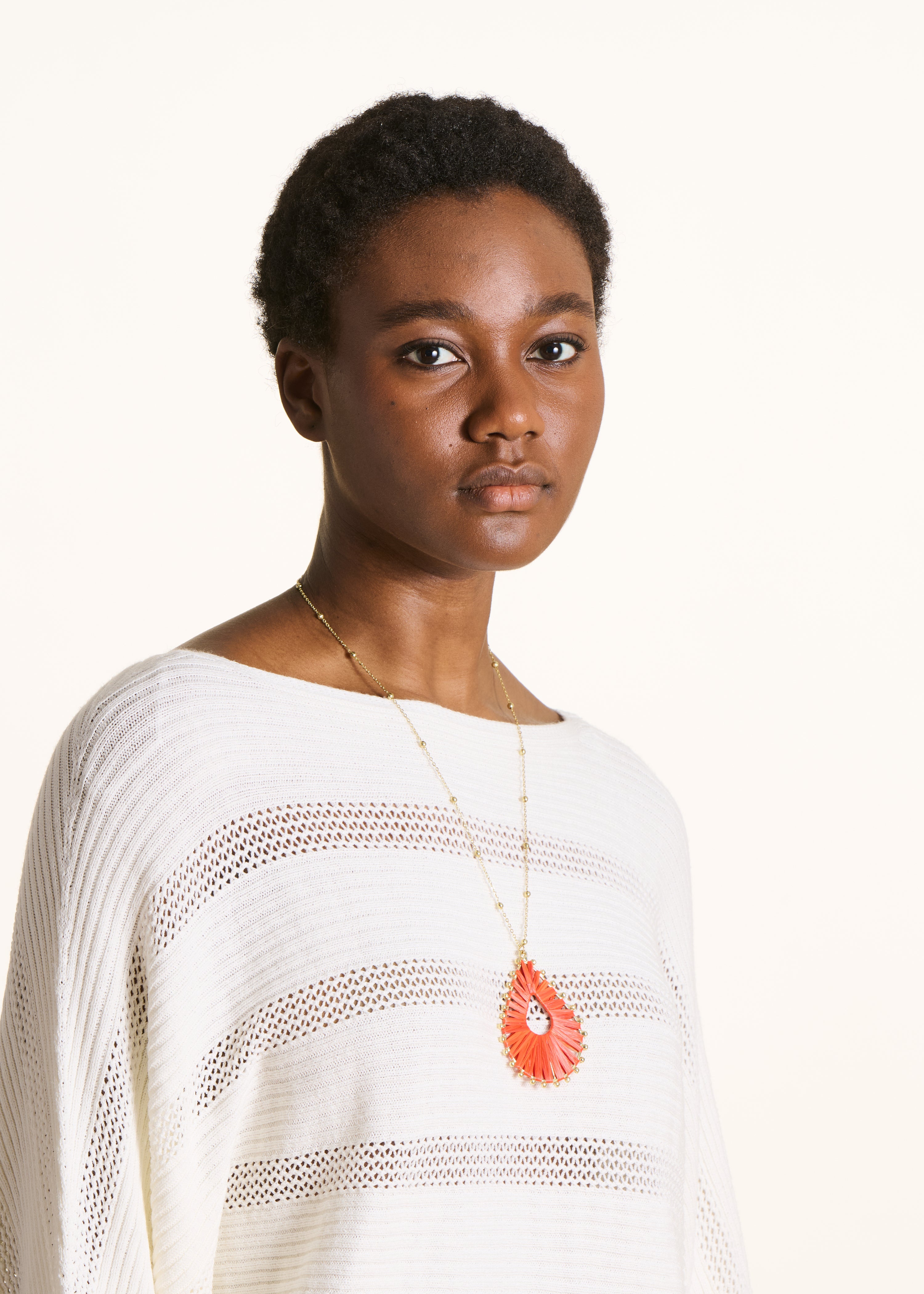 Red Raffia Effect Necklace