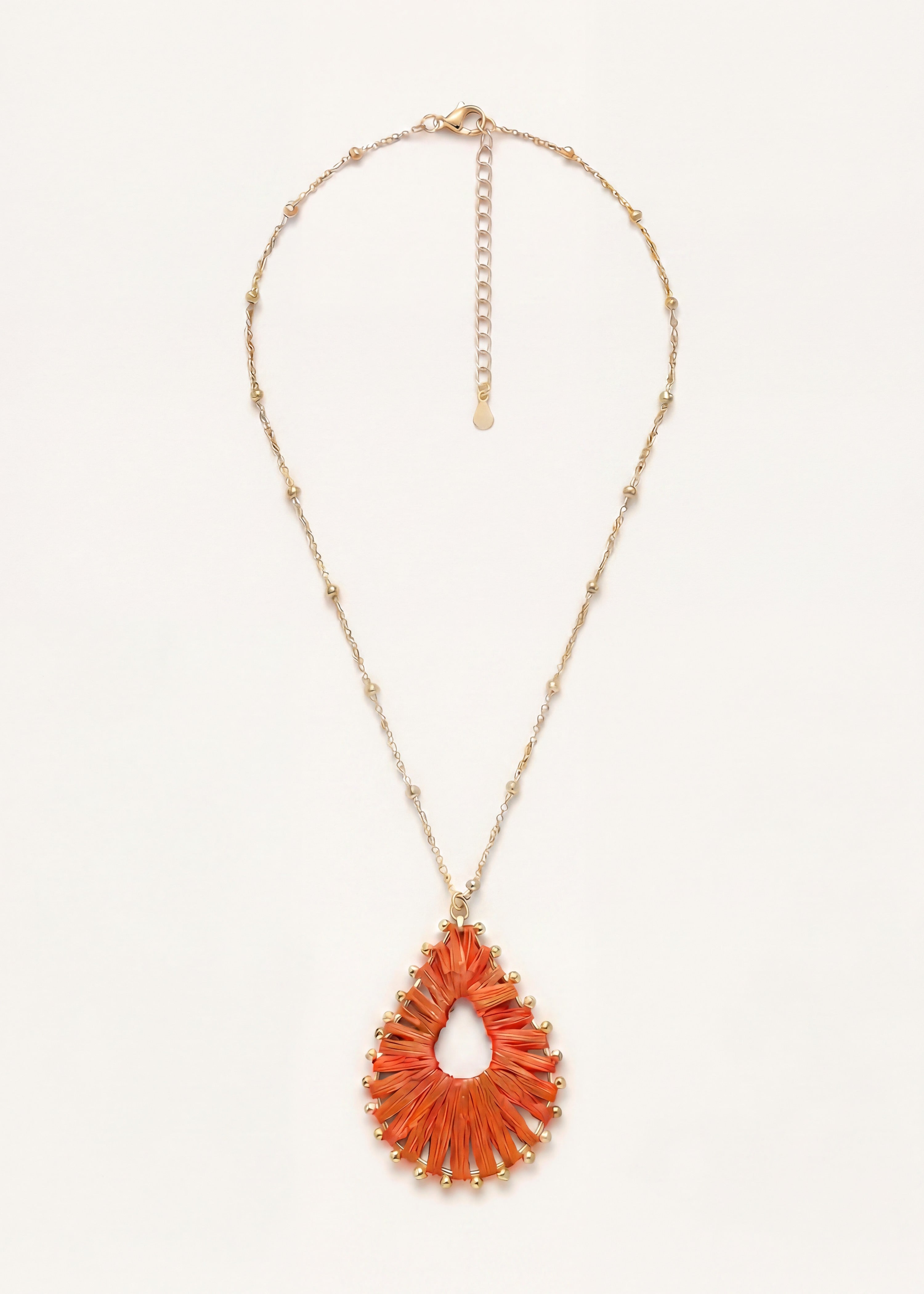 Collana rossa effetto rafia