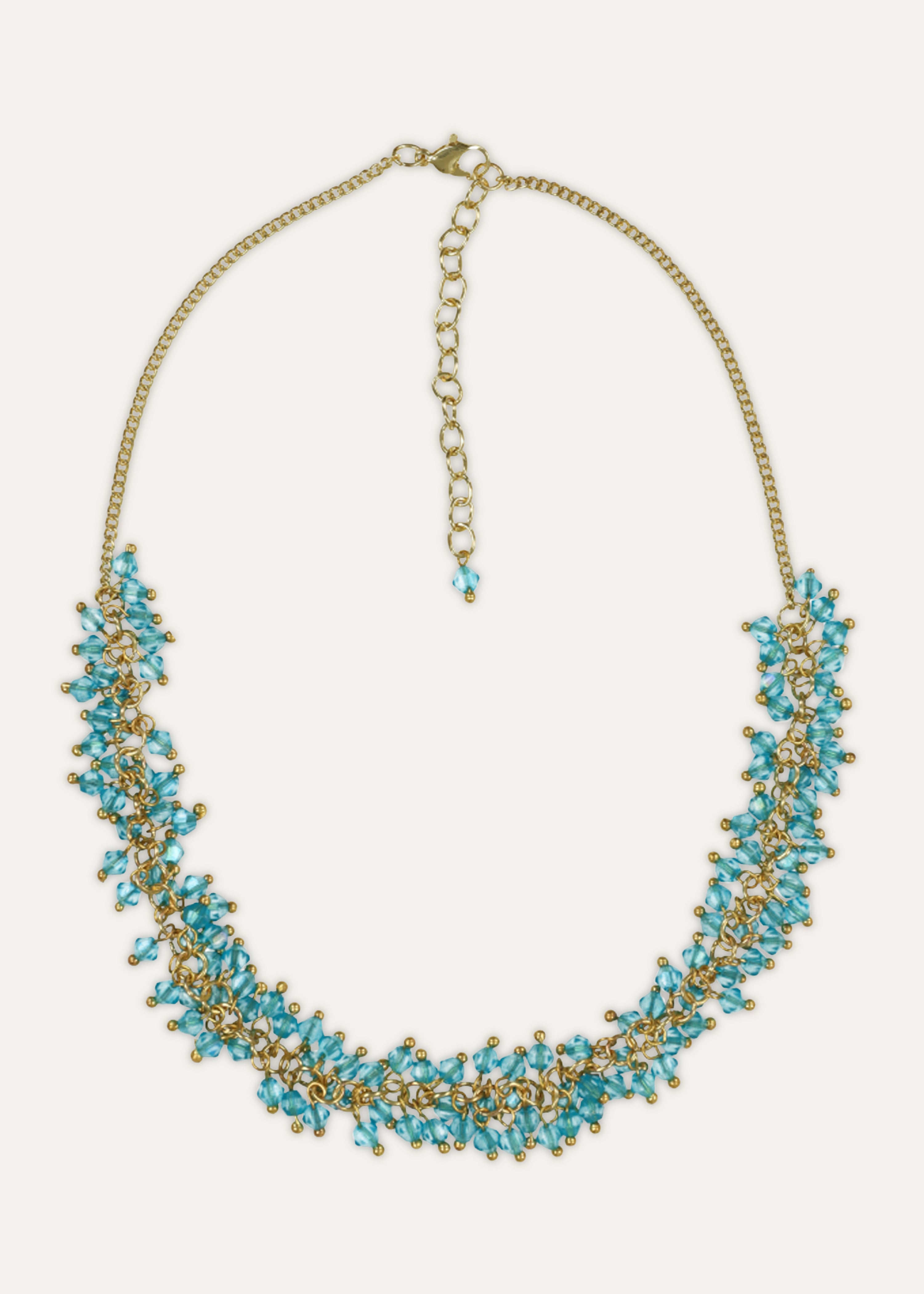 Choker-Halskette aus blauen Glasperlen