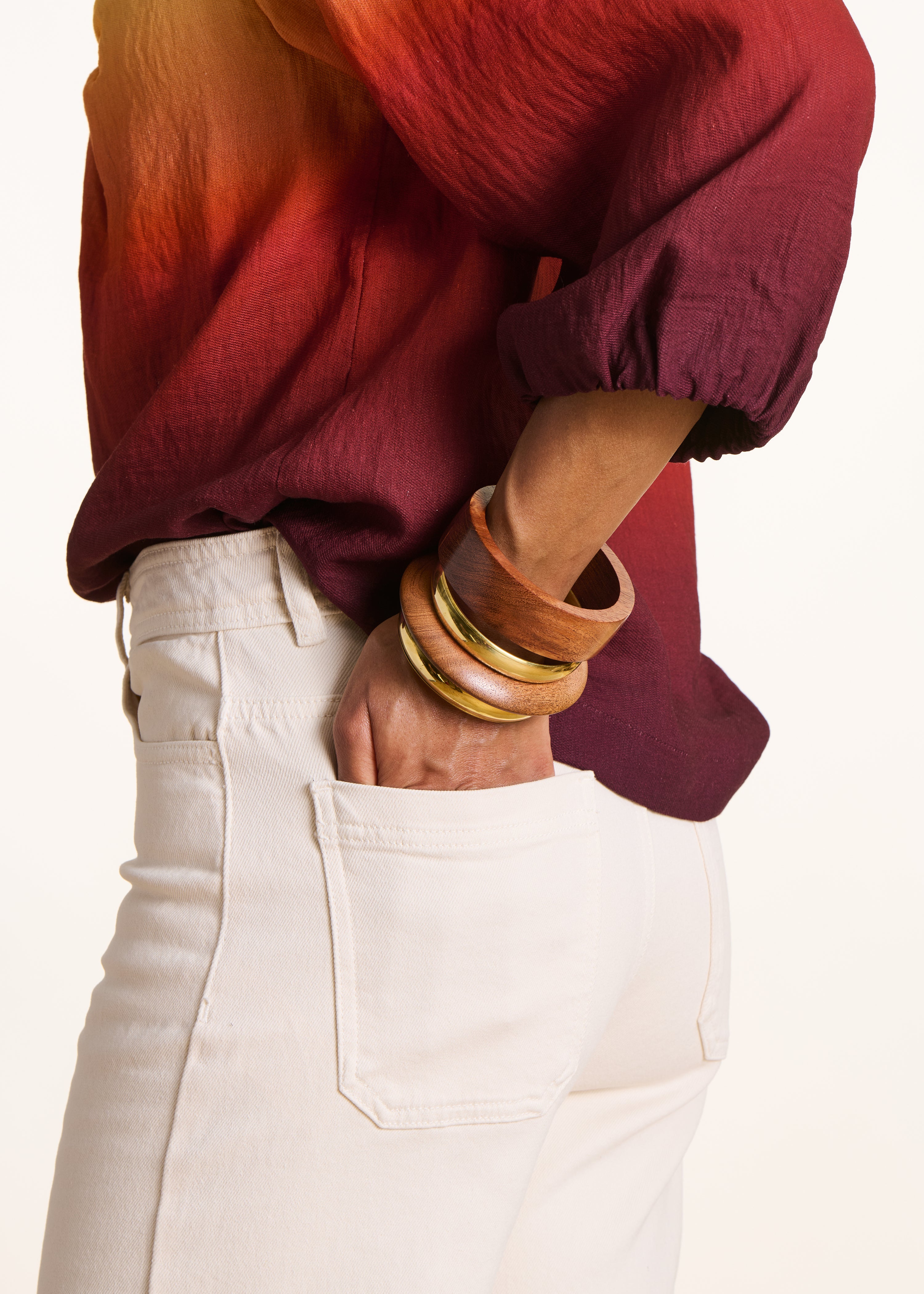 Bracciale multi-cerchi in legno