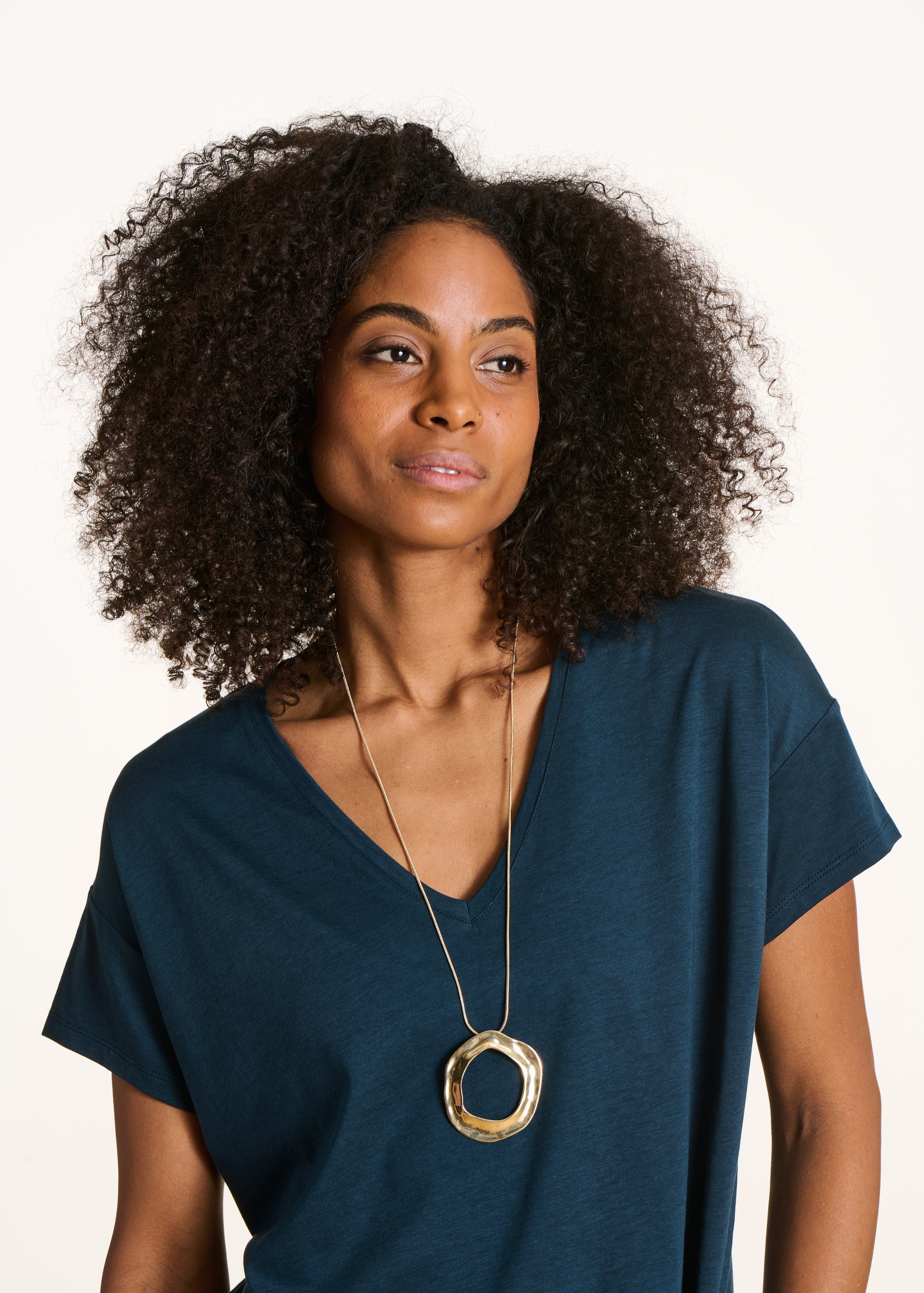 Gold long necklace