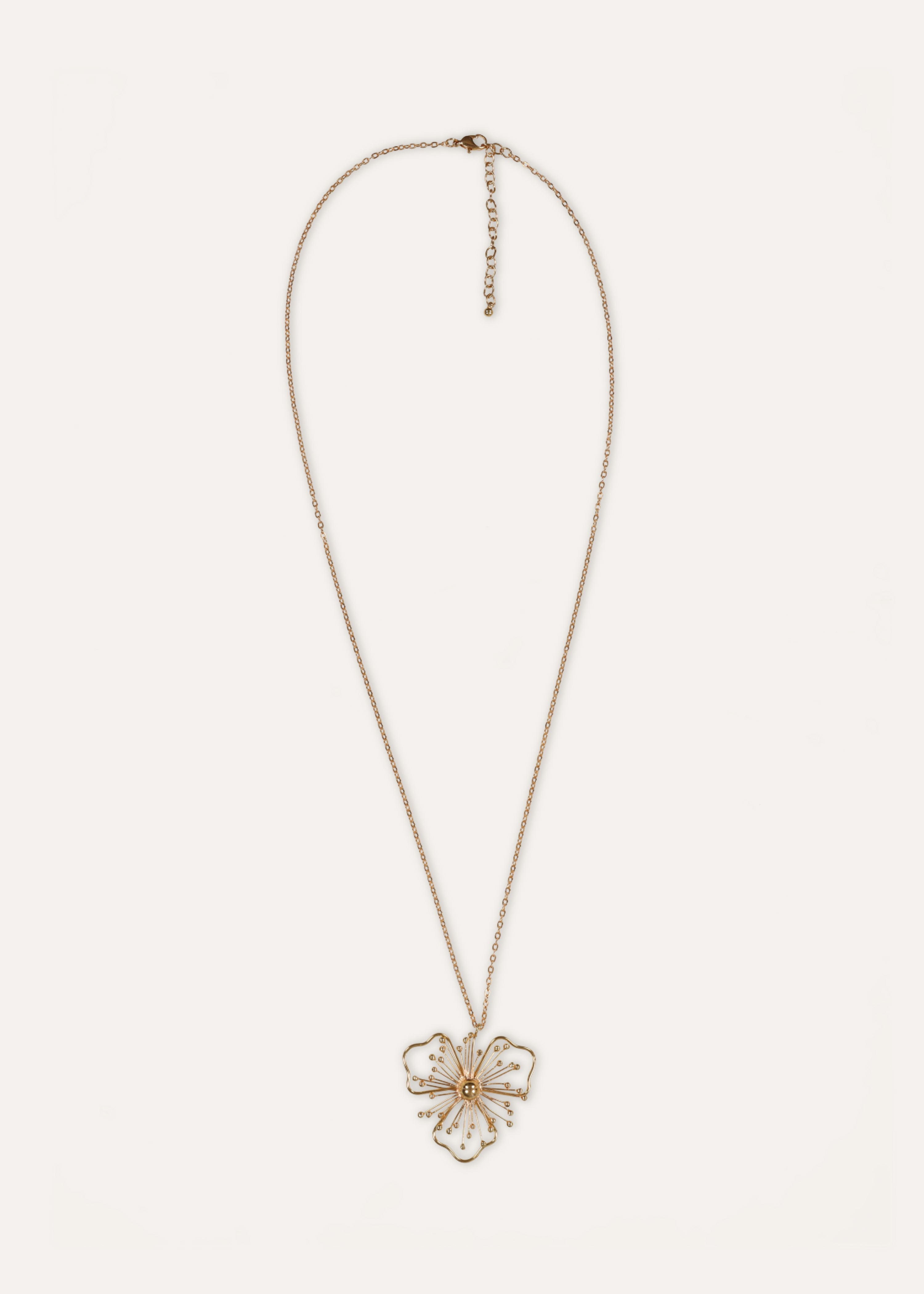 Collana lunga con fiore dorato