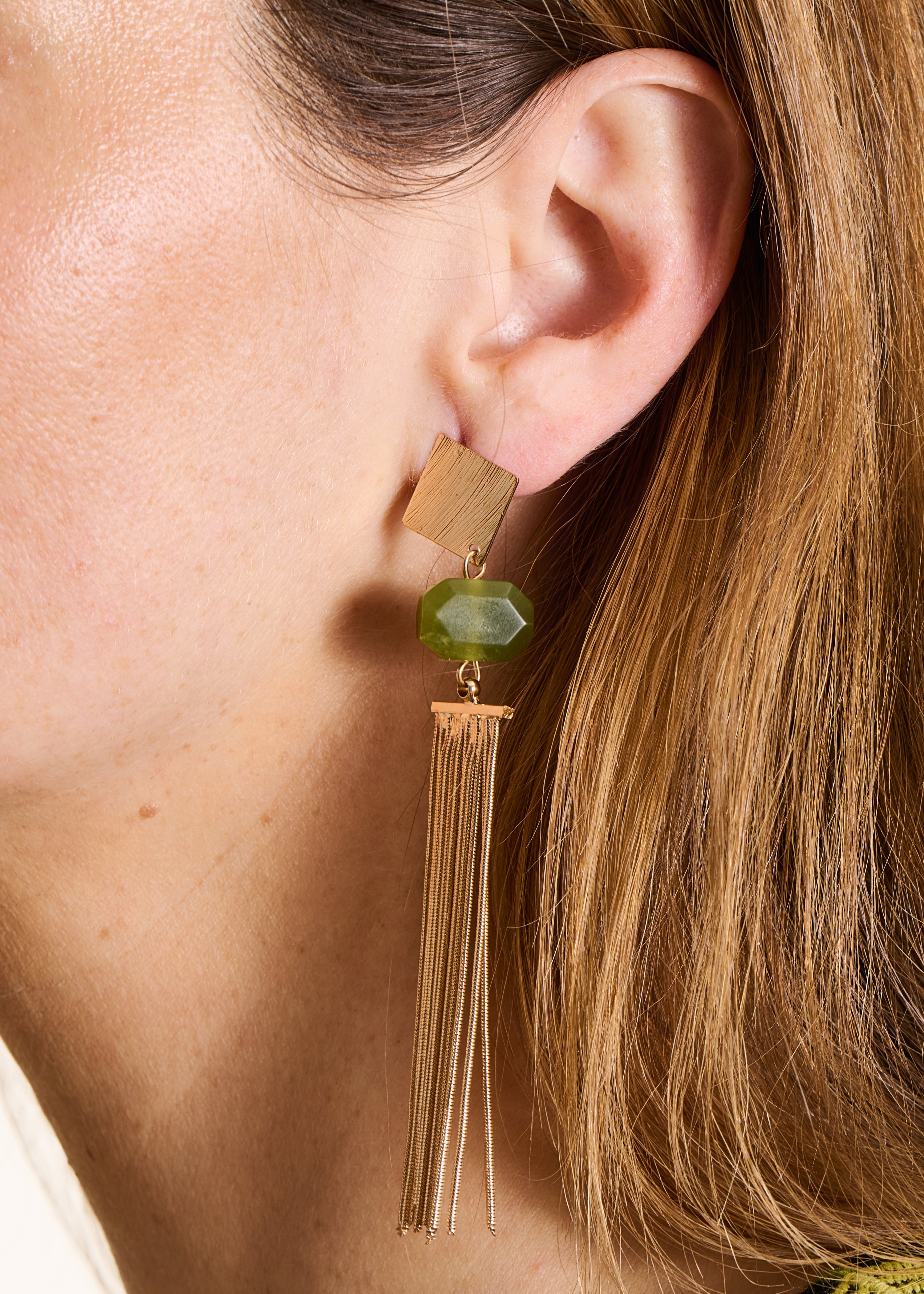 Gold dangling earrings