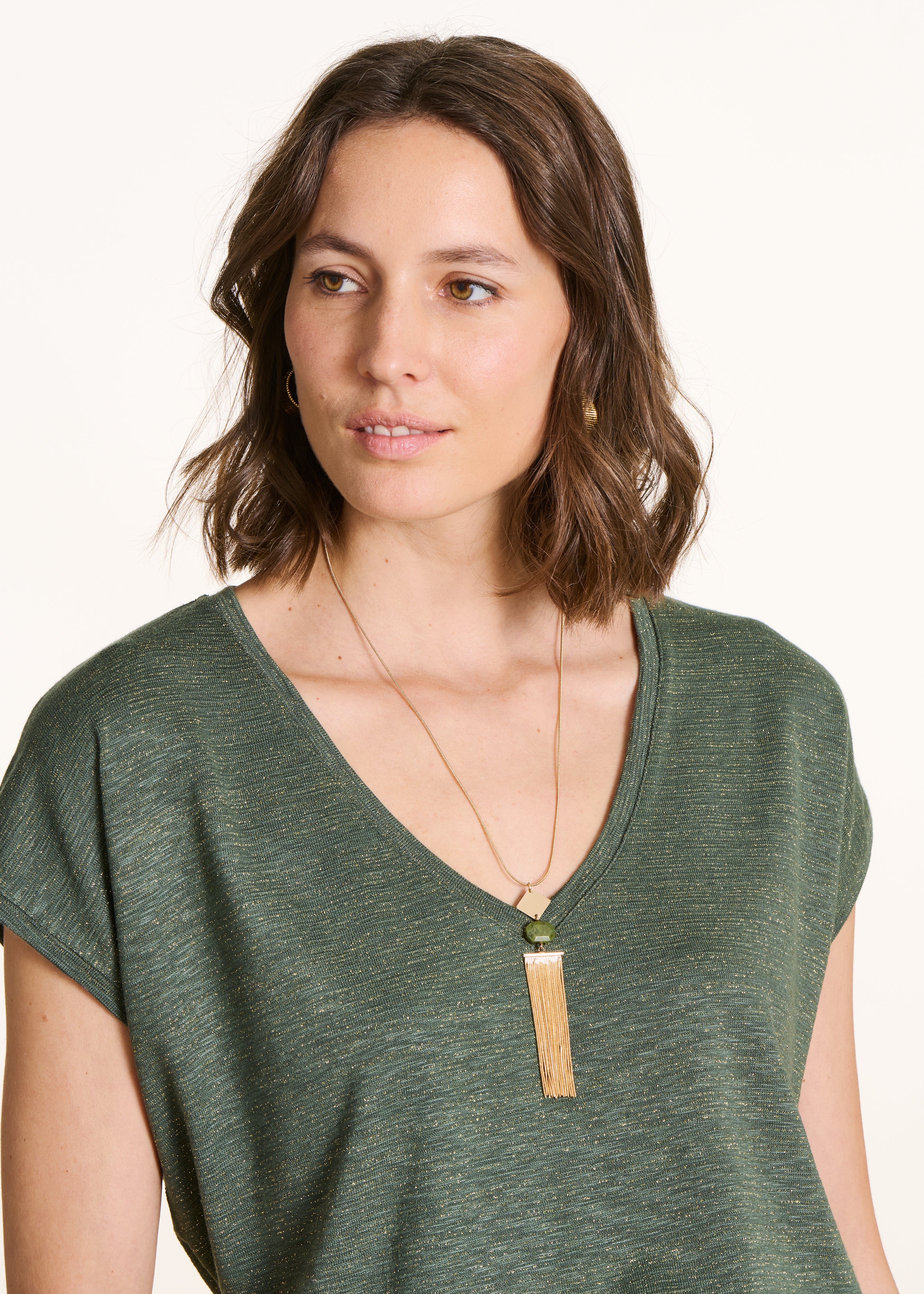 Collier sautoir doré ajustable