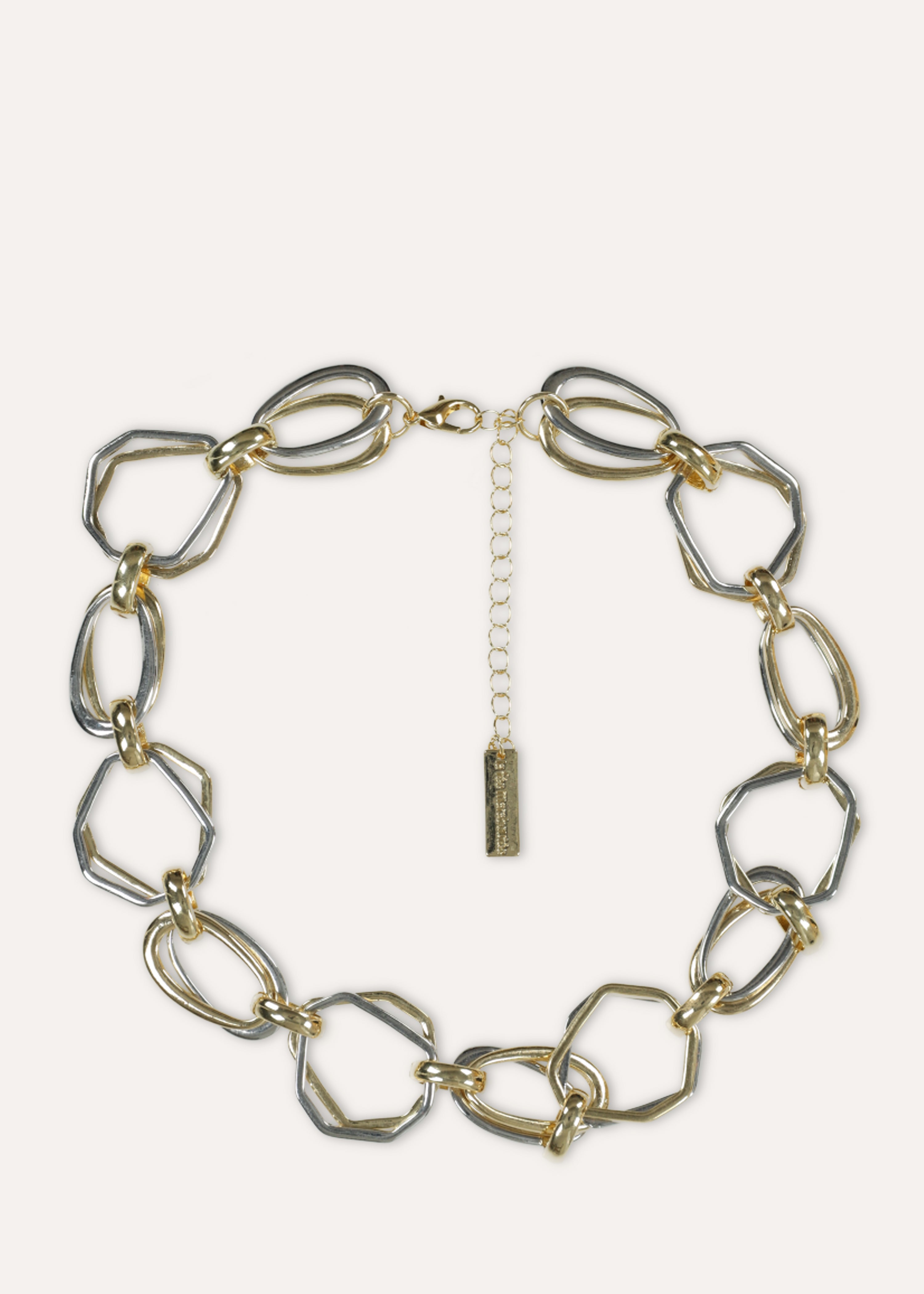 Collana catena dorata e argentata