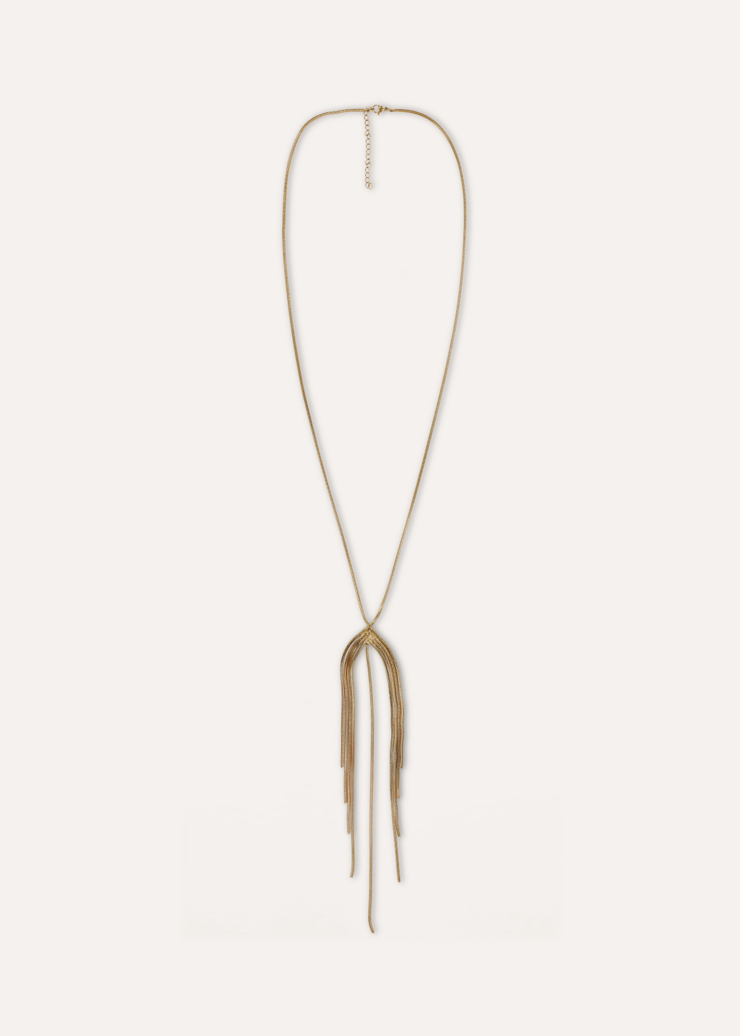 Colar longo em metal dourado