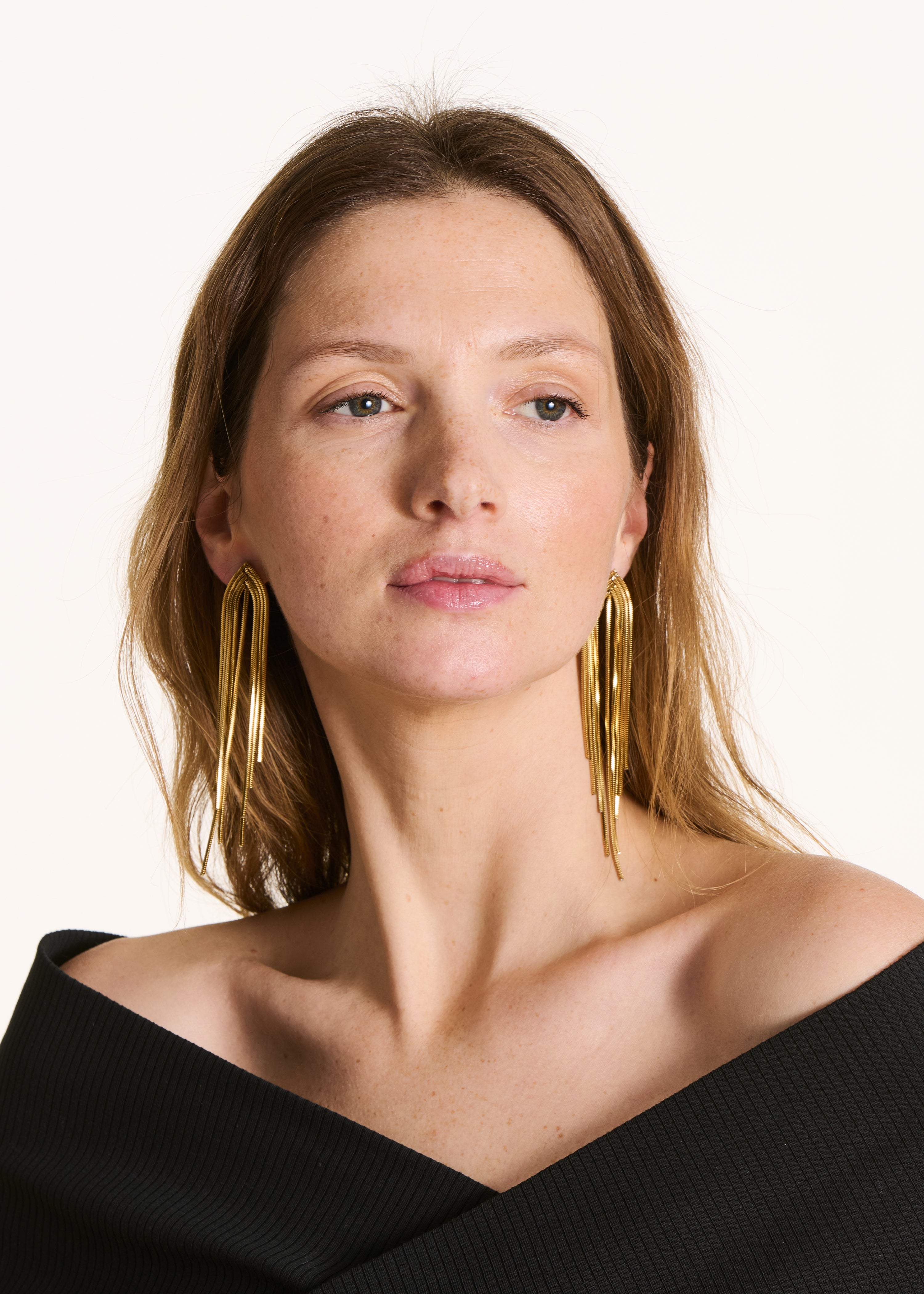 Gold-tone dangling earrings