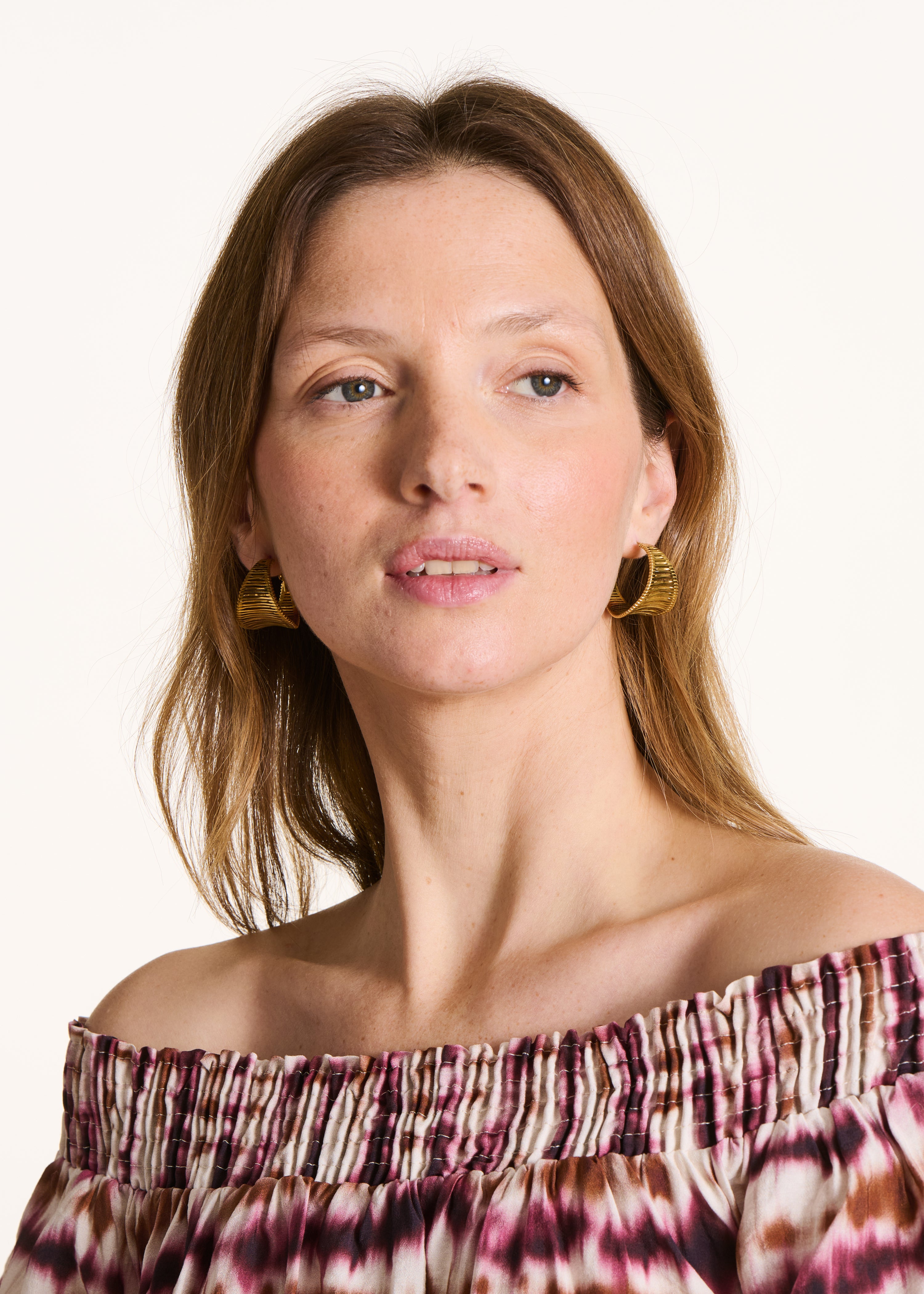 Golden hoop earrings