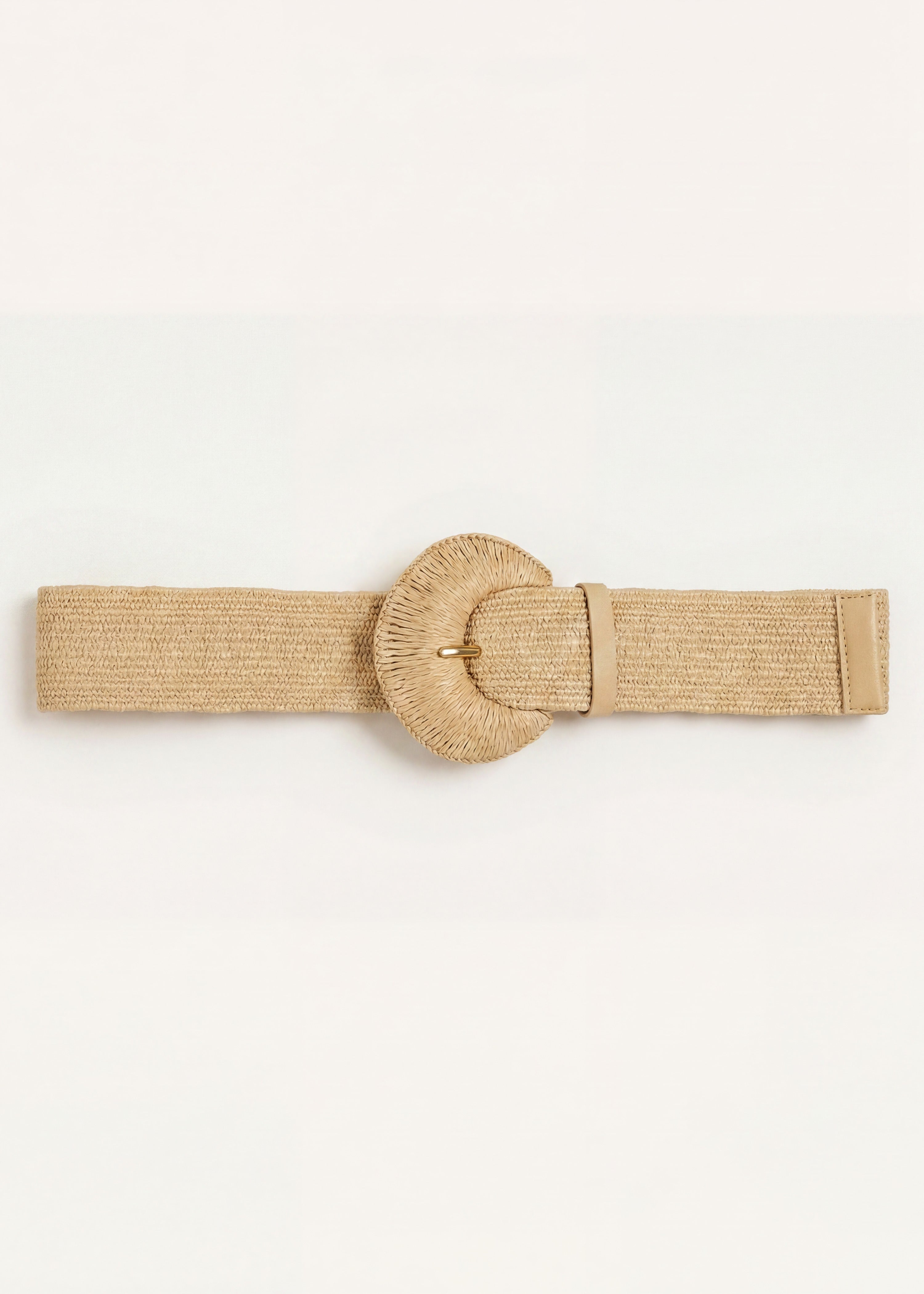 Wide beige elastic belt