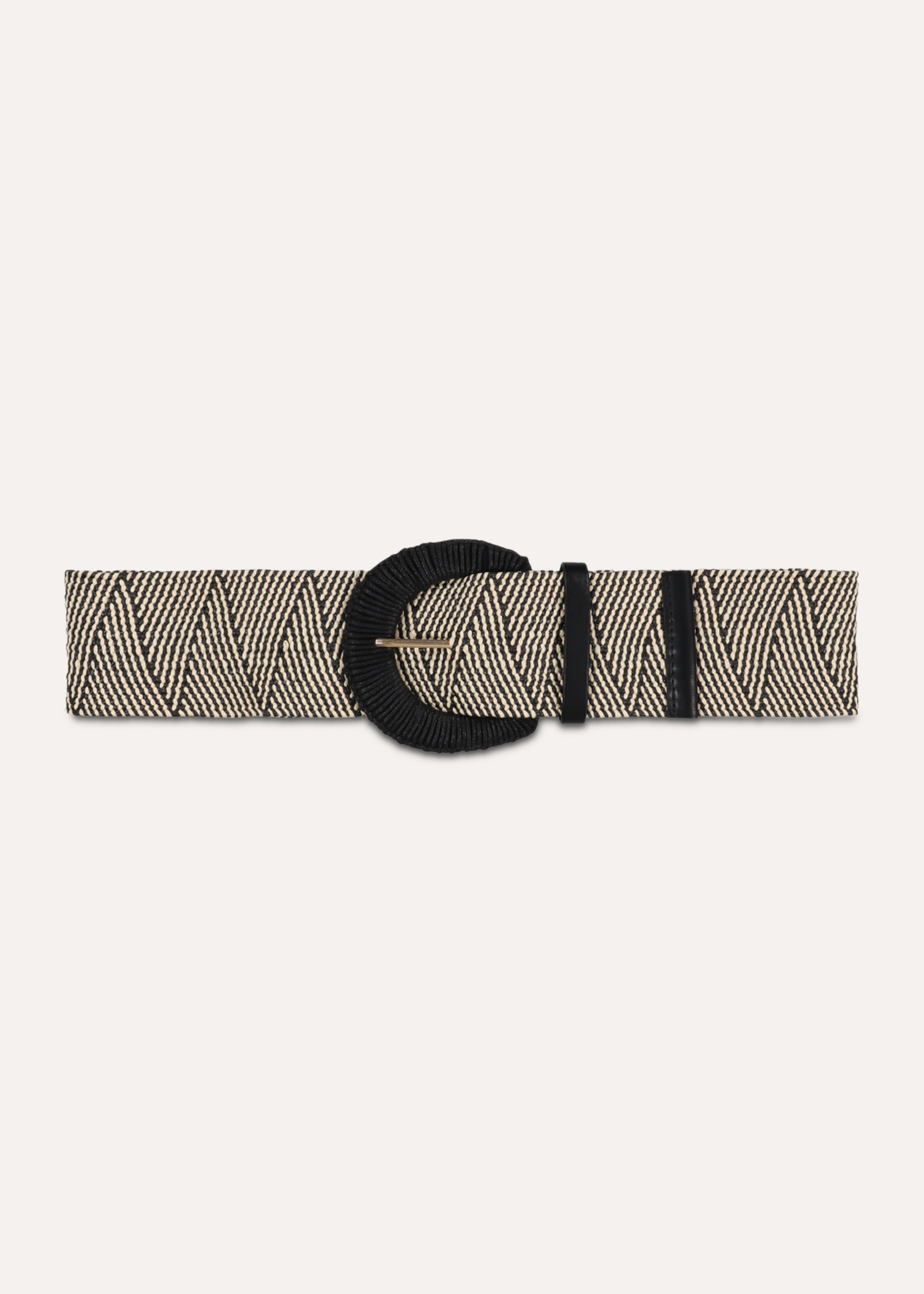 Black belt with rounded buckle