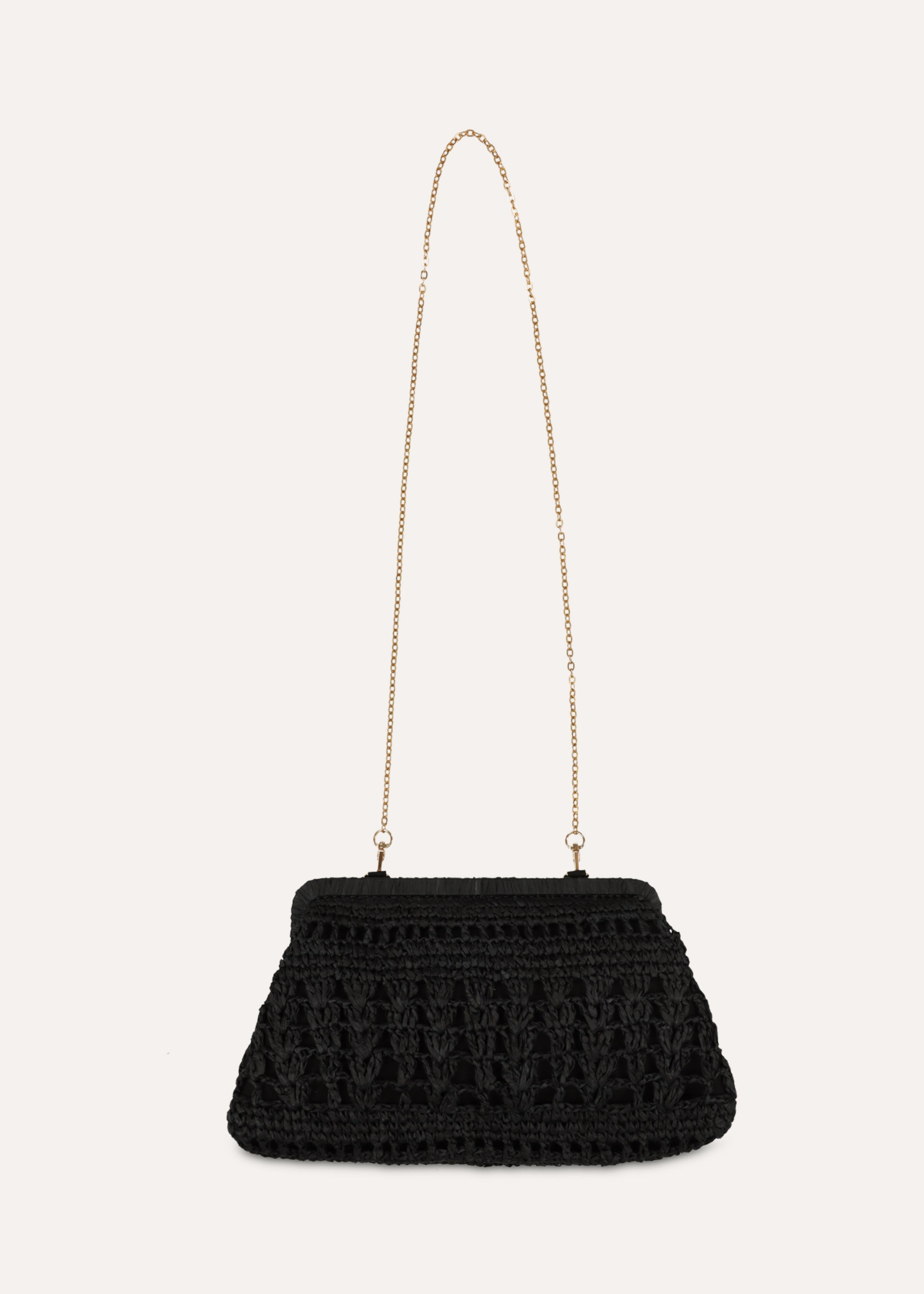 Black raffia crossbody bag
