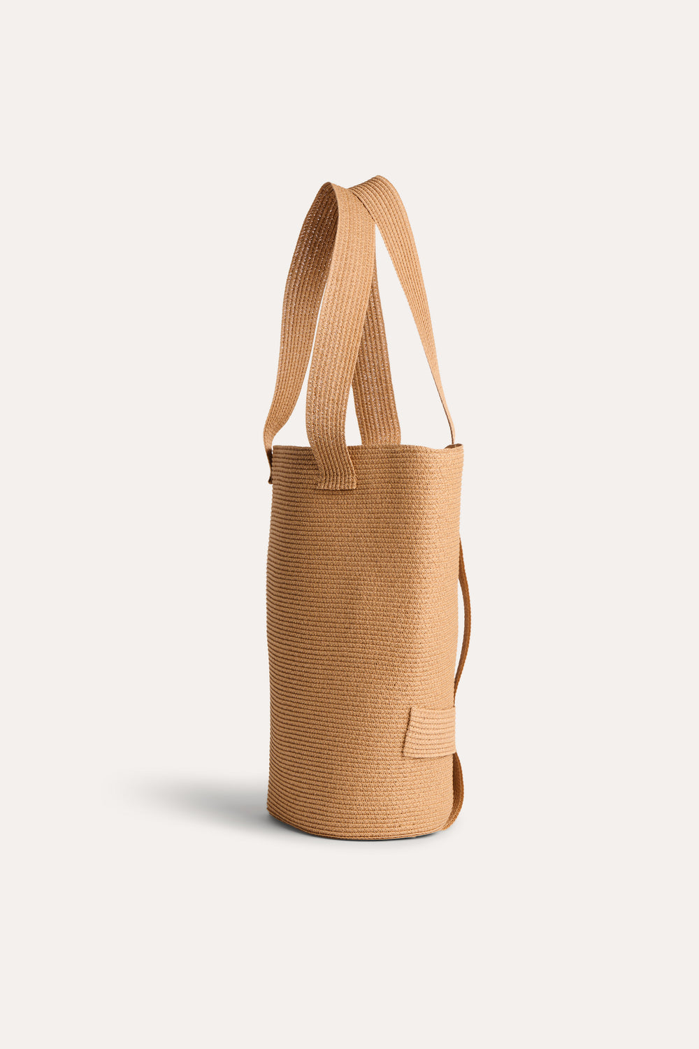 Beige straw tote bag