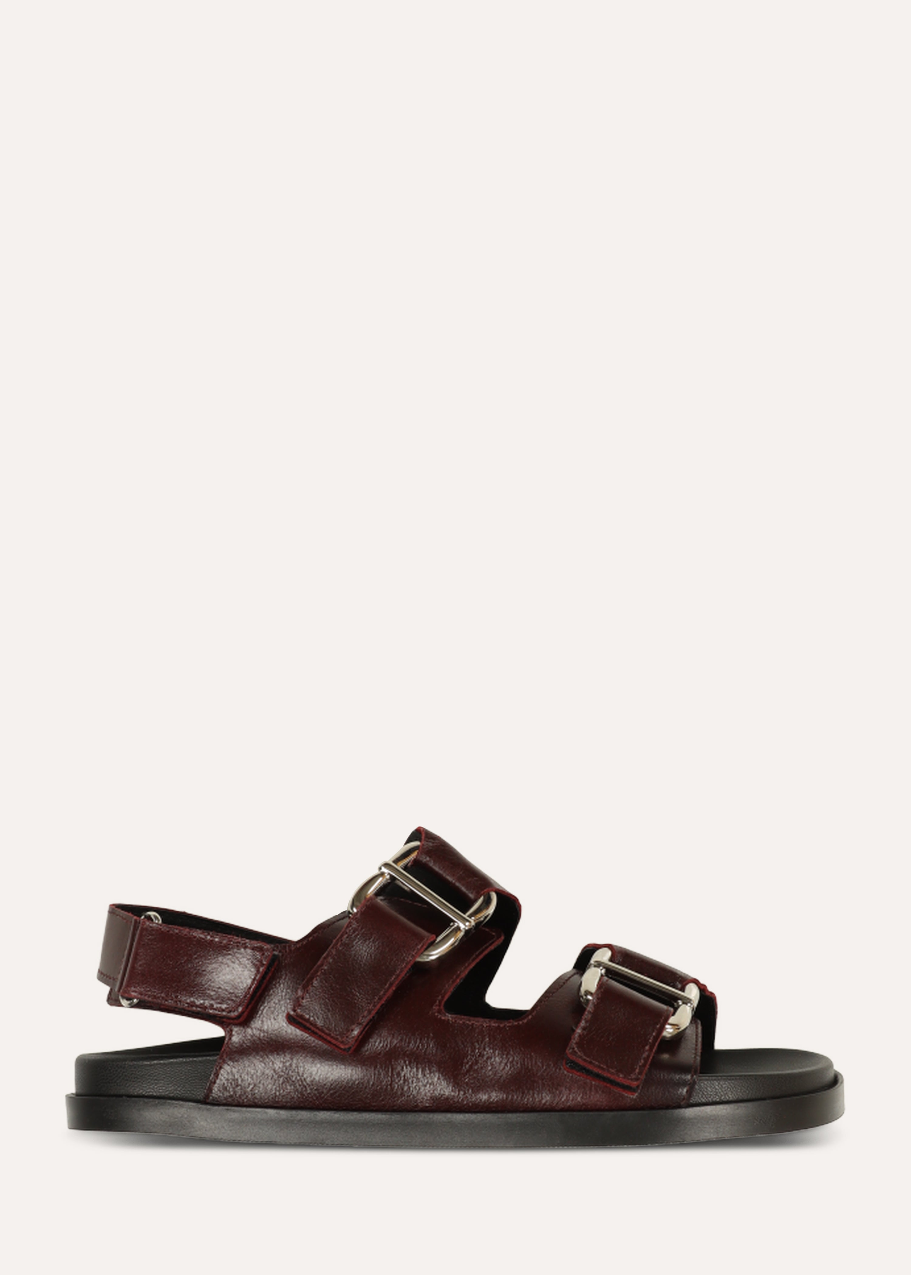Sandali bassi in pelle bordeaux