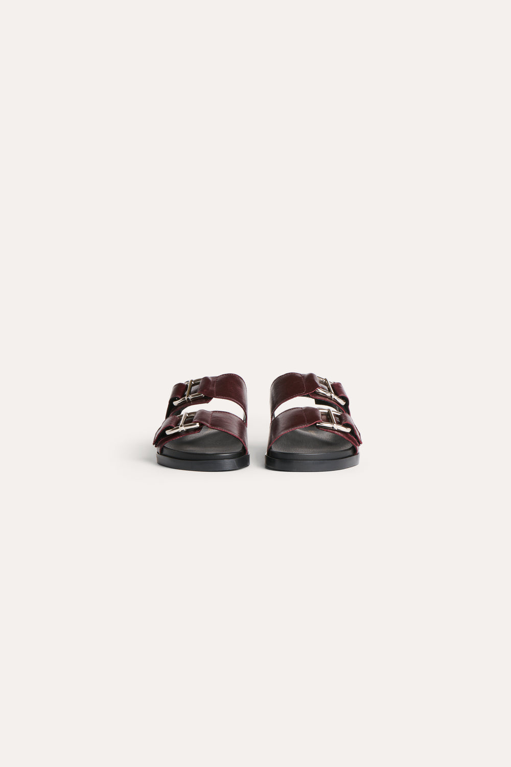 Sandali bassi in pelle bordeaux
