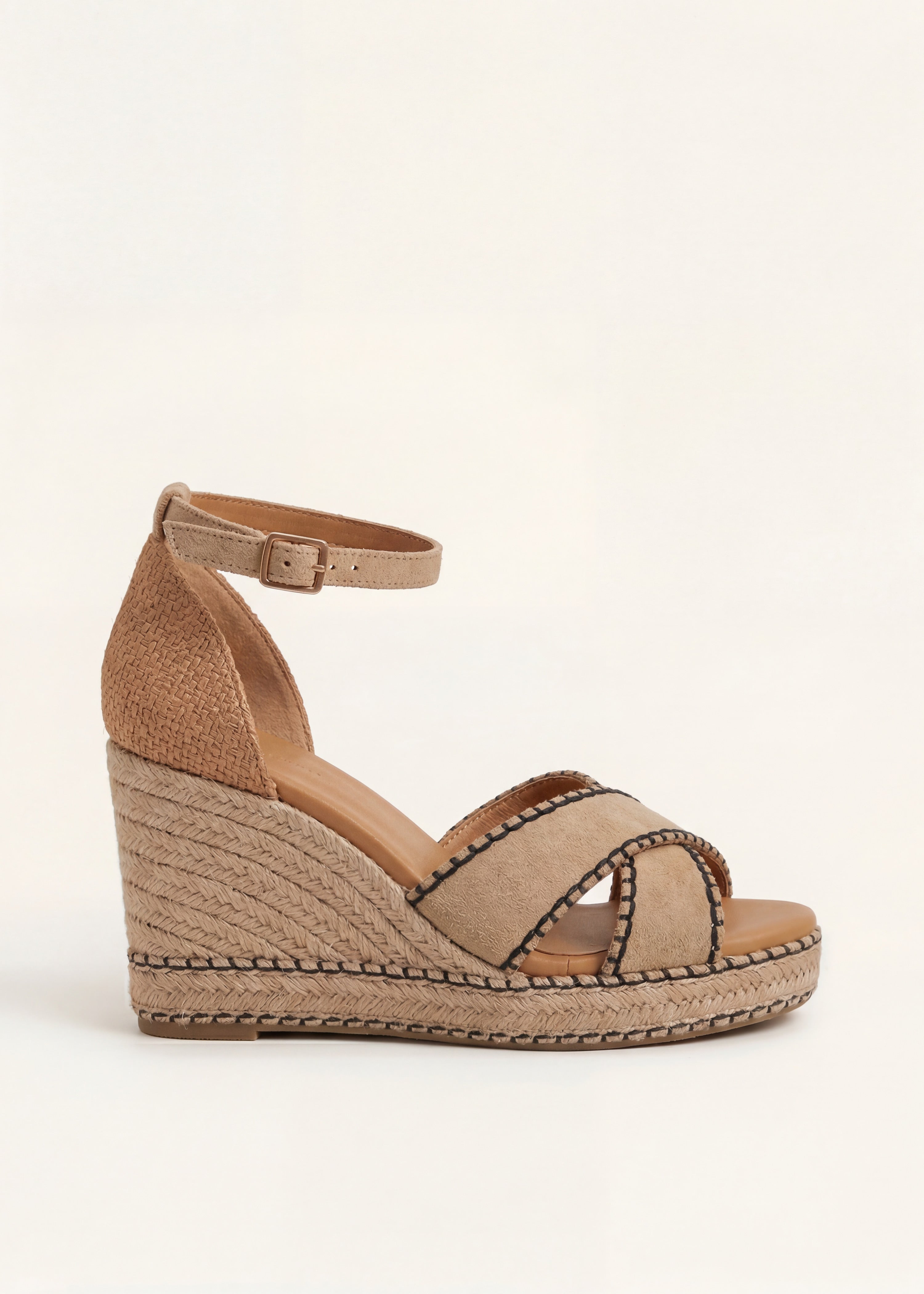 Espadrillas beige con zeppa