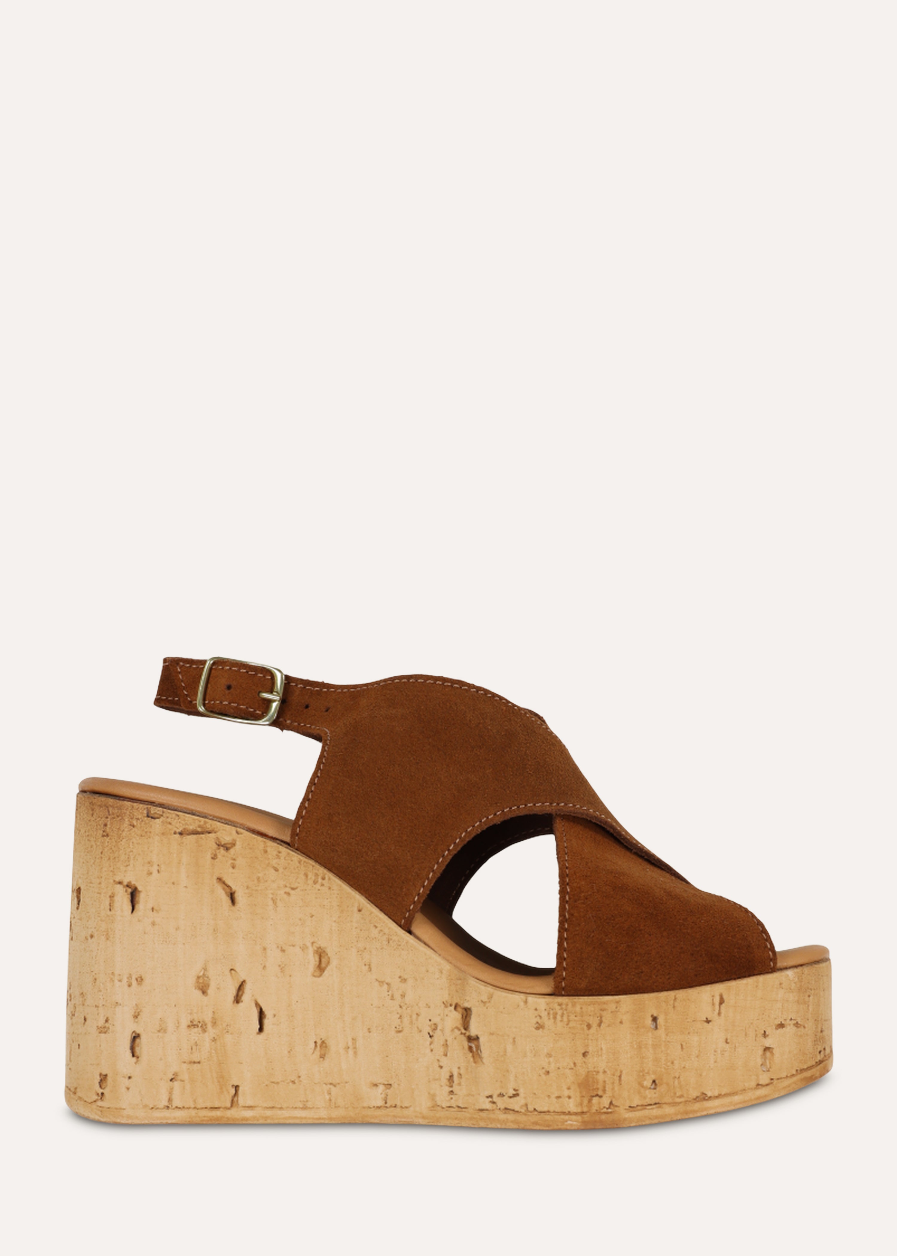 Brown wedge heel sandals
