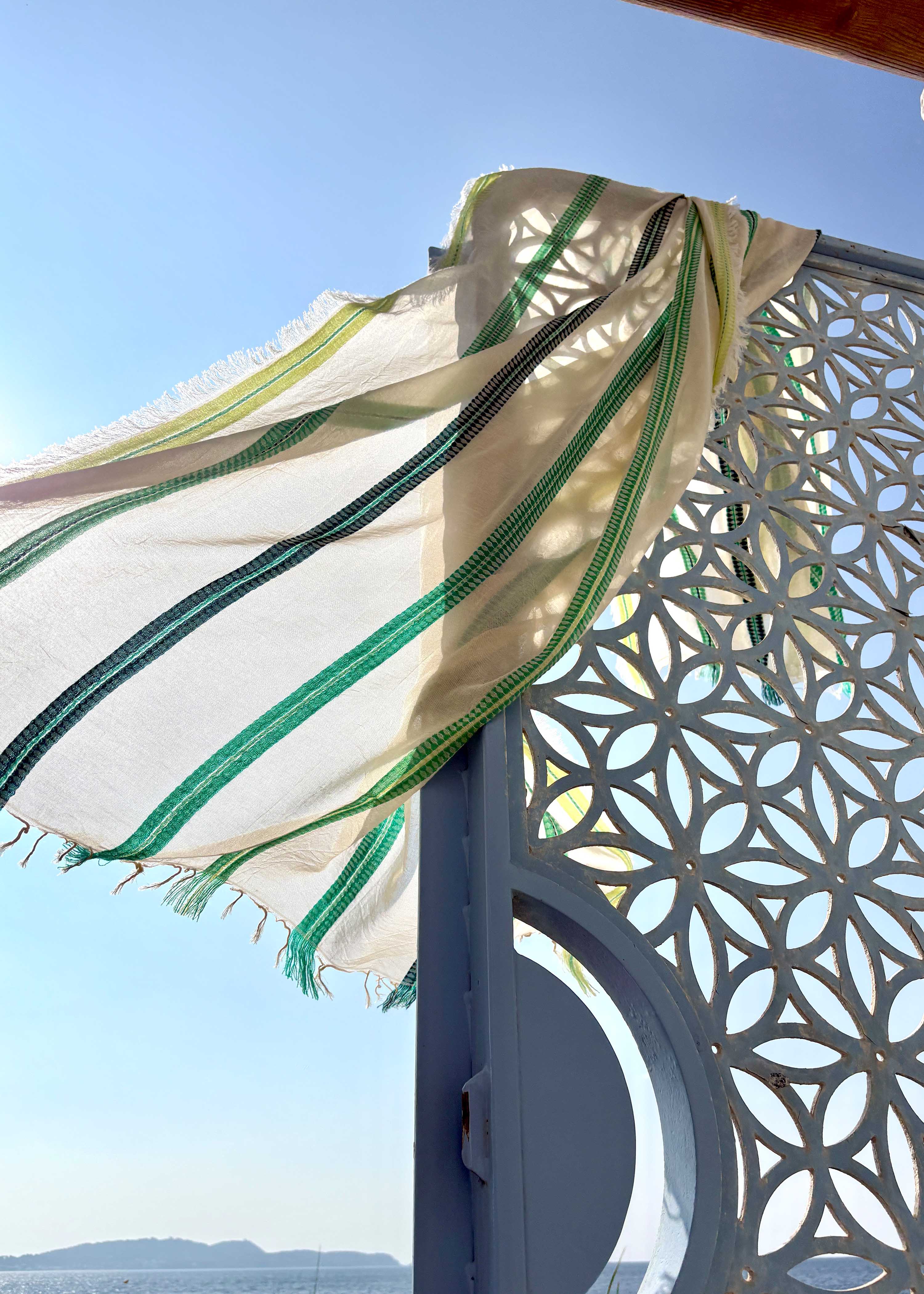 Green Striped Fashion Scarf