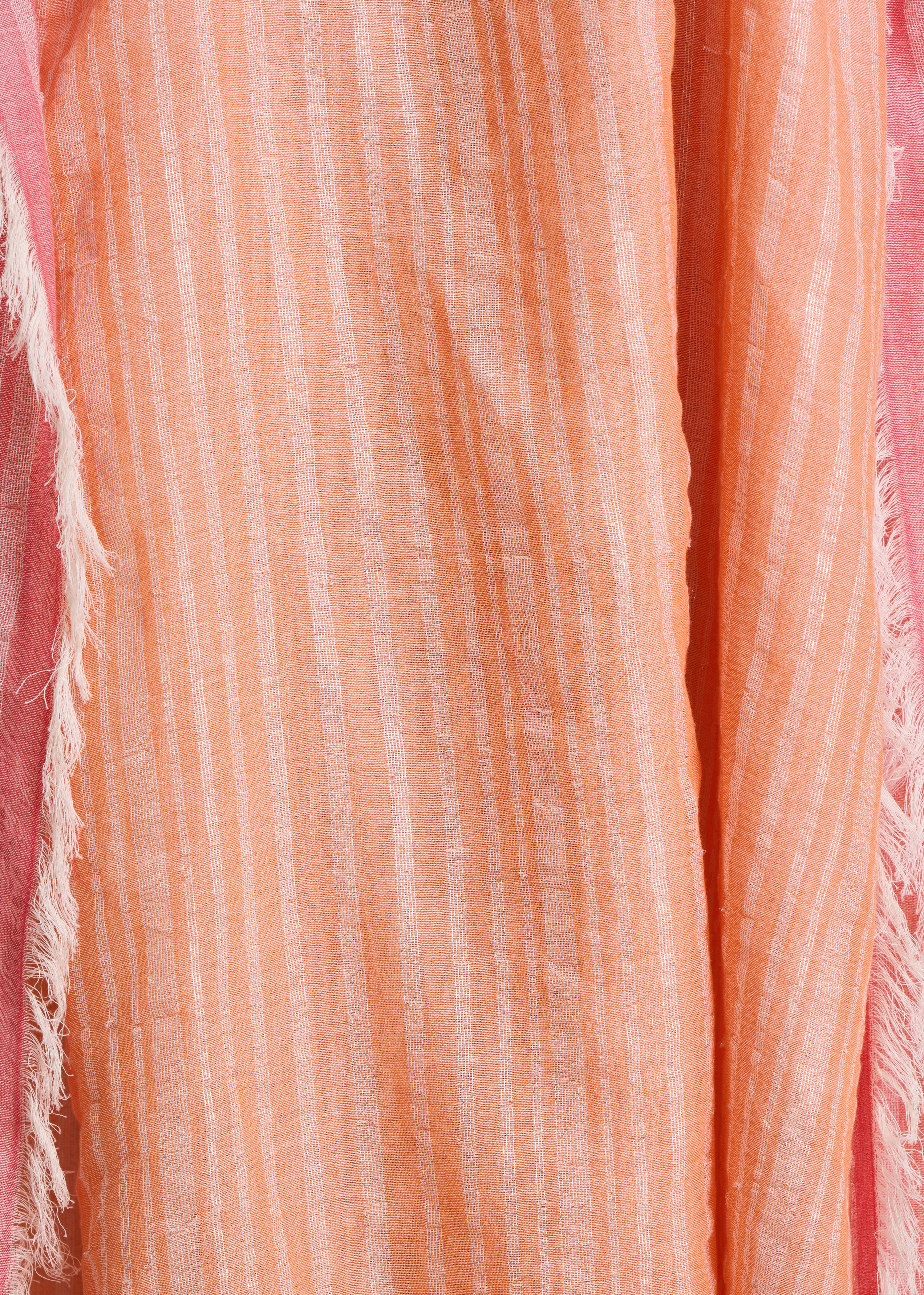 Foulard orange en coton à rayures lurex