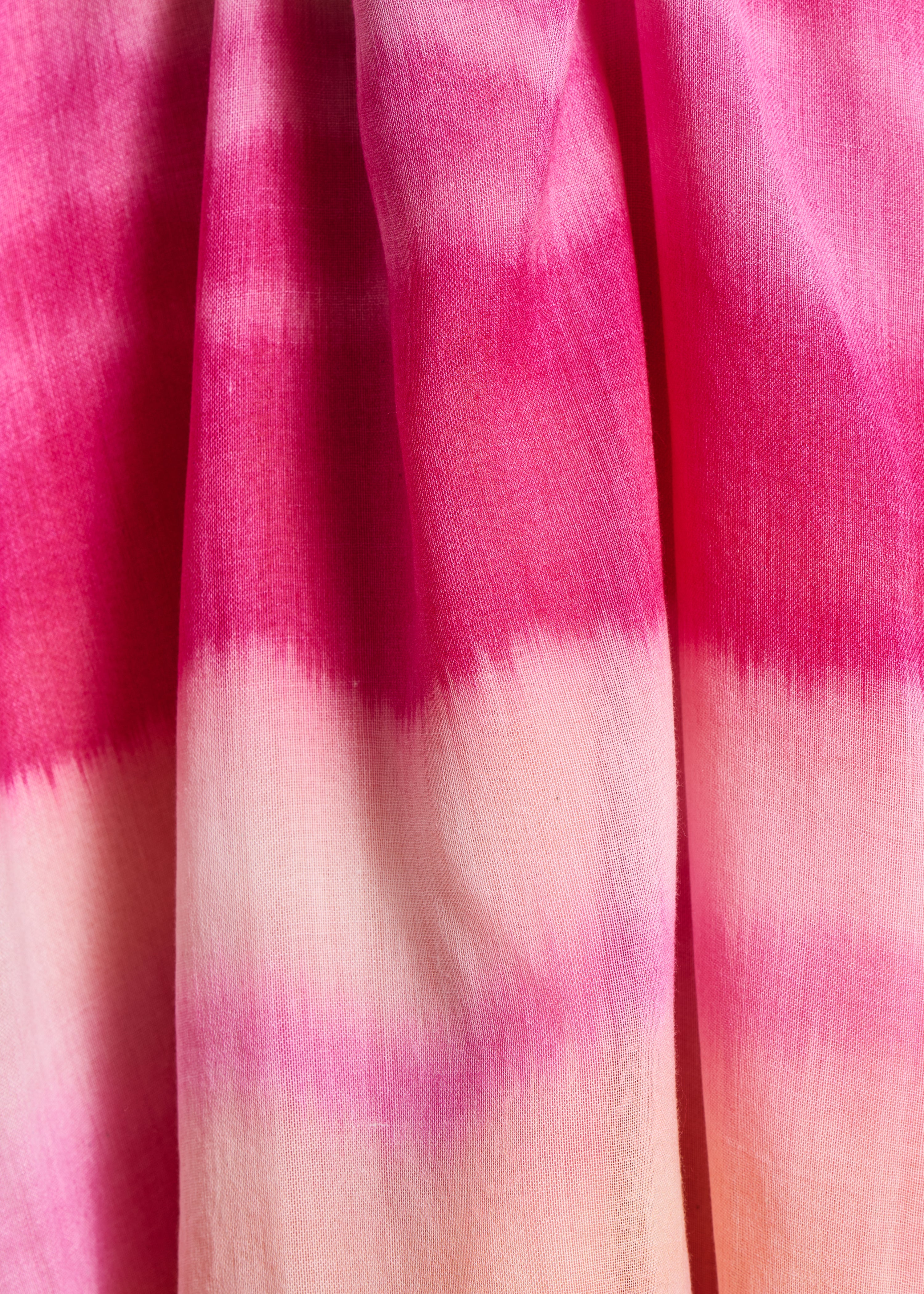 Foulard rosa a righe con stampa tie & dye in cotone e modal
