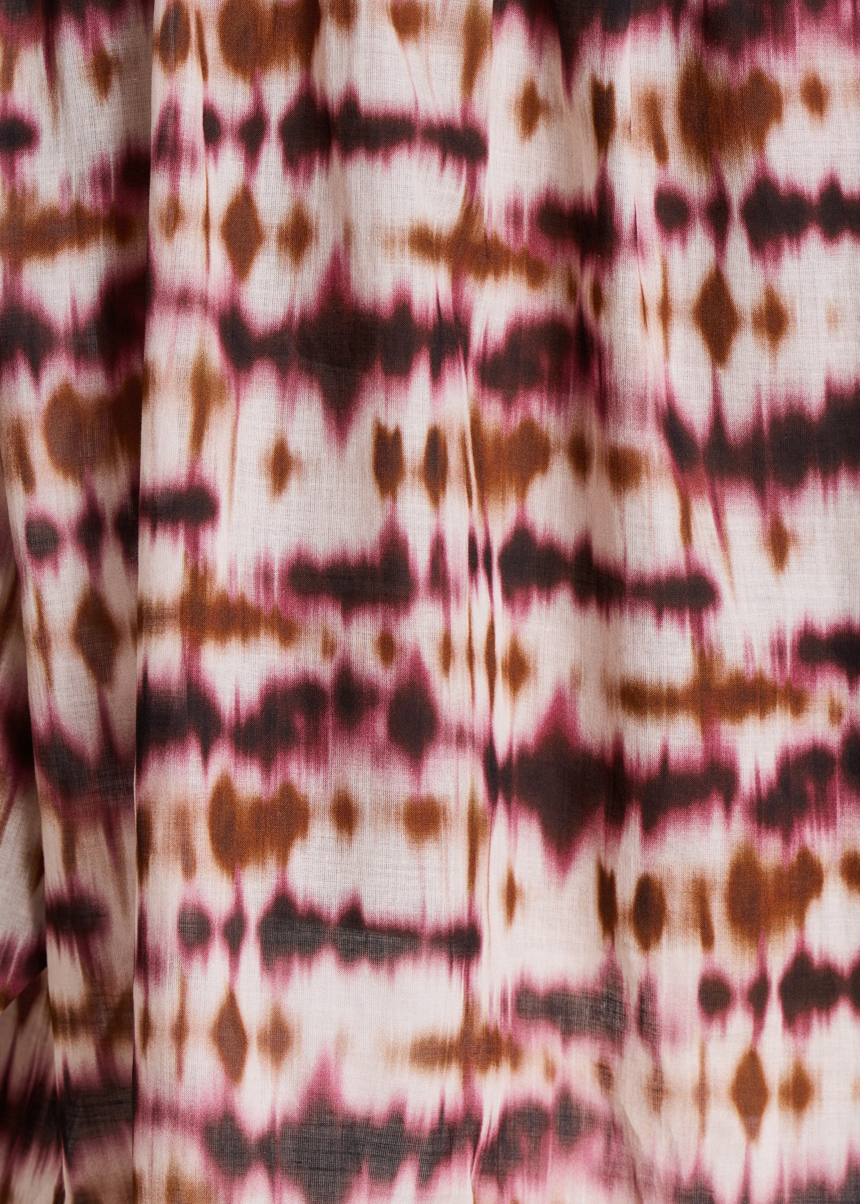 Bedruckte Bluse mit Bordeaux-Tie-Dye aus Bio-Baumwolle