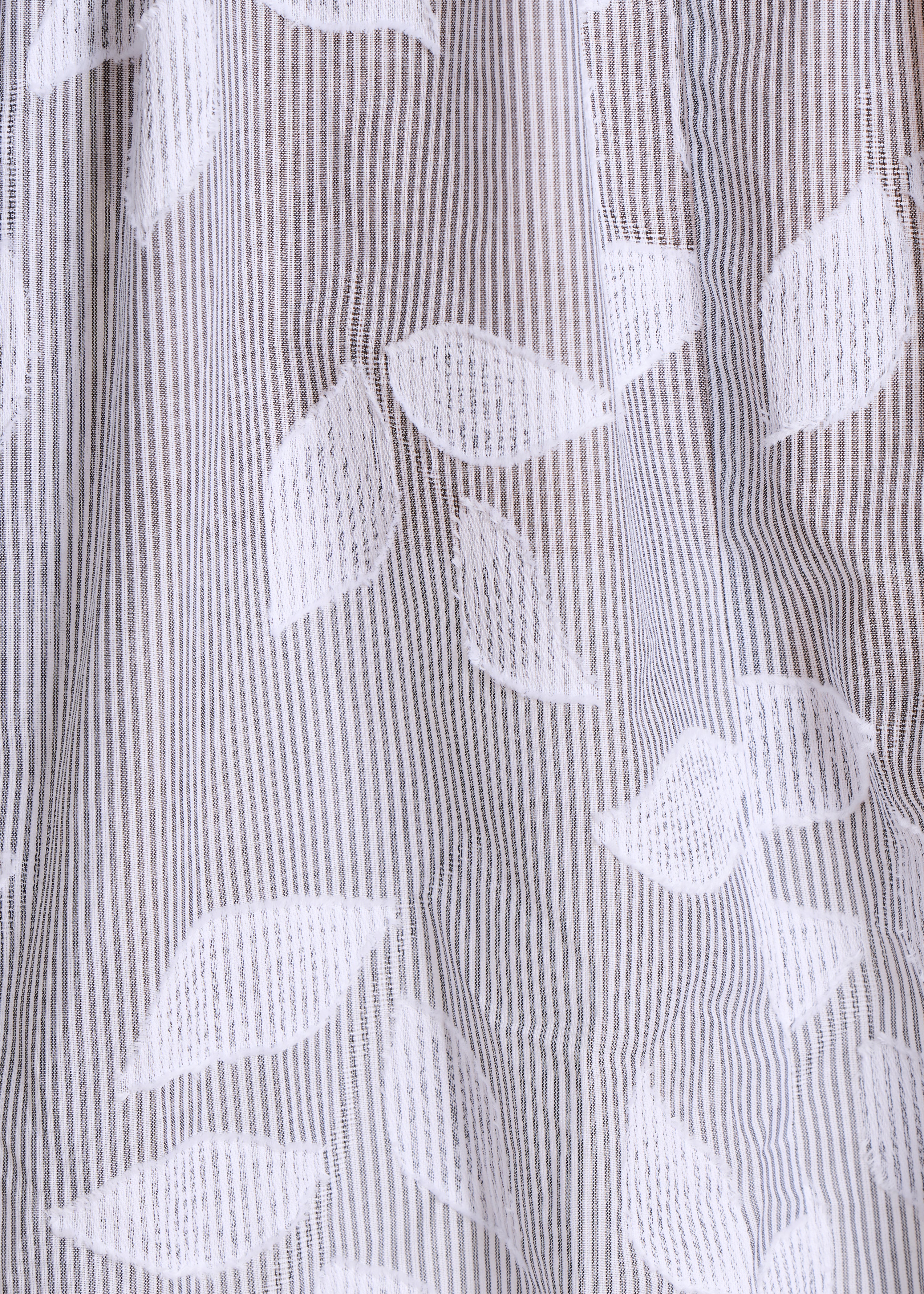 Camicia nera in cotone floreale maniche 3/4