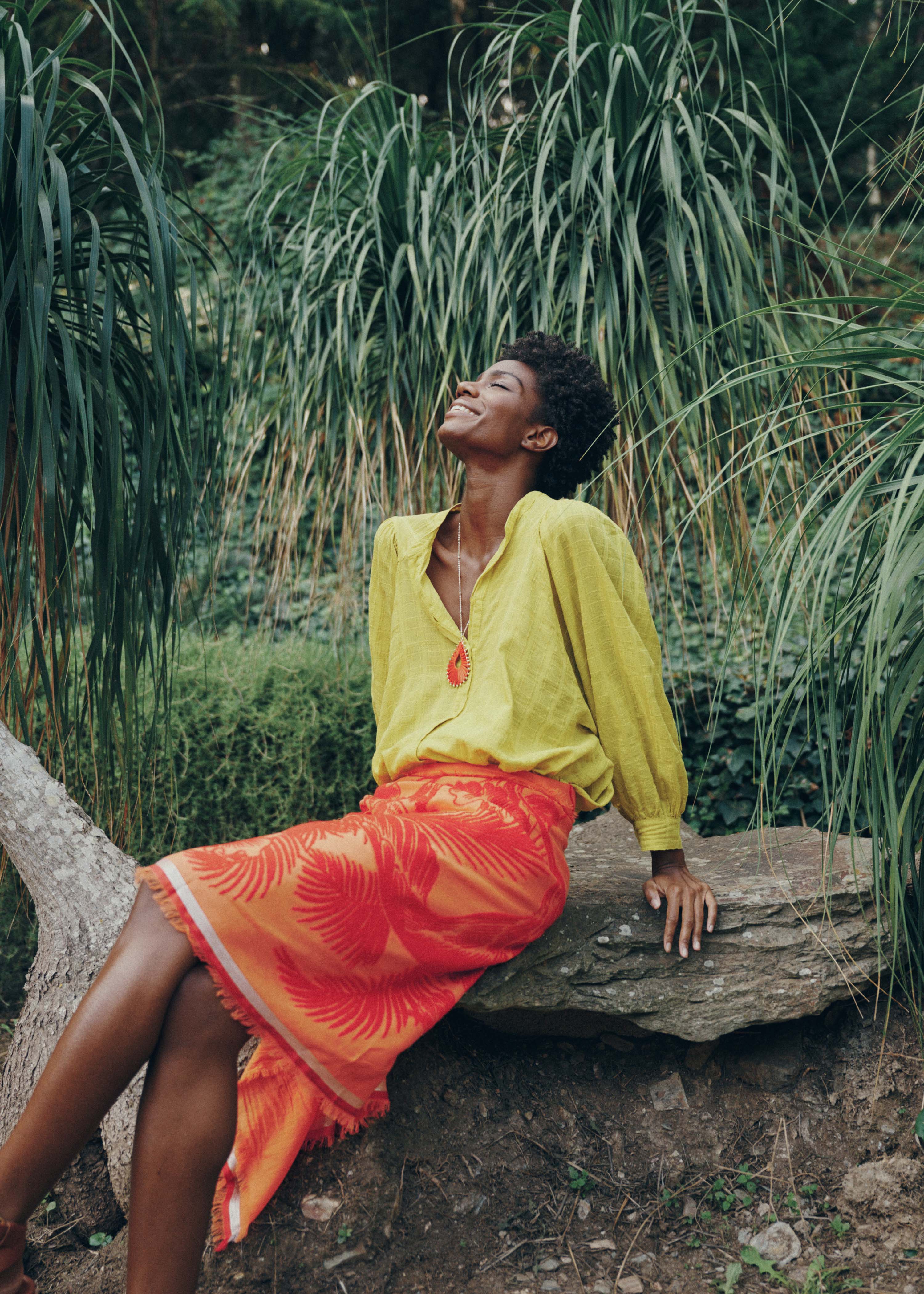 Loose lime green cotton shirt