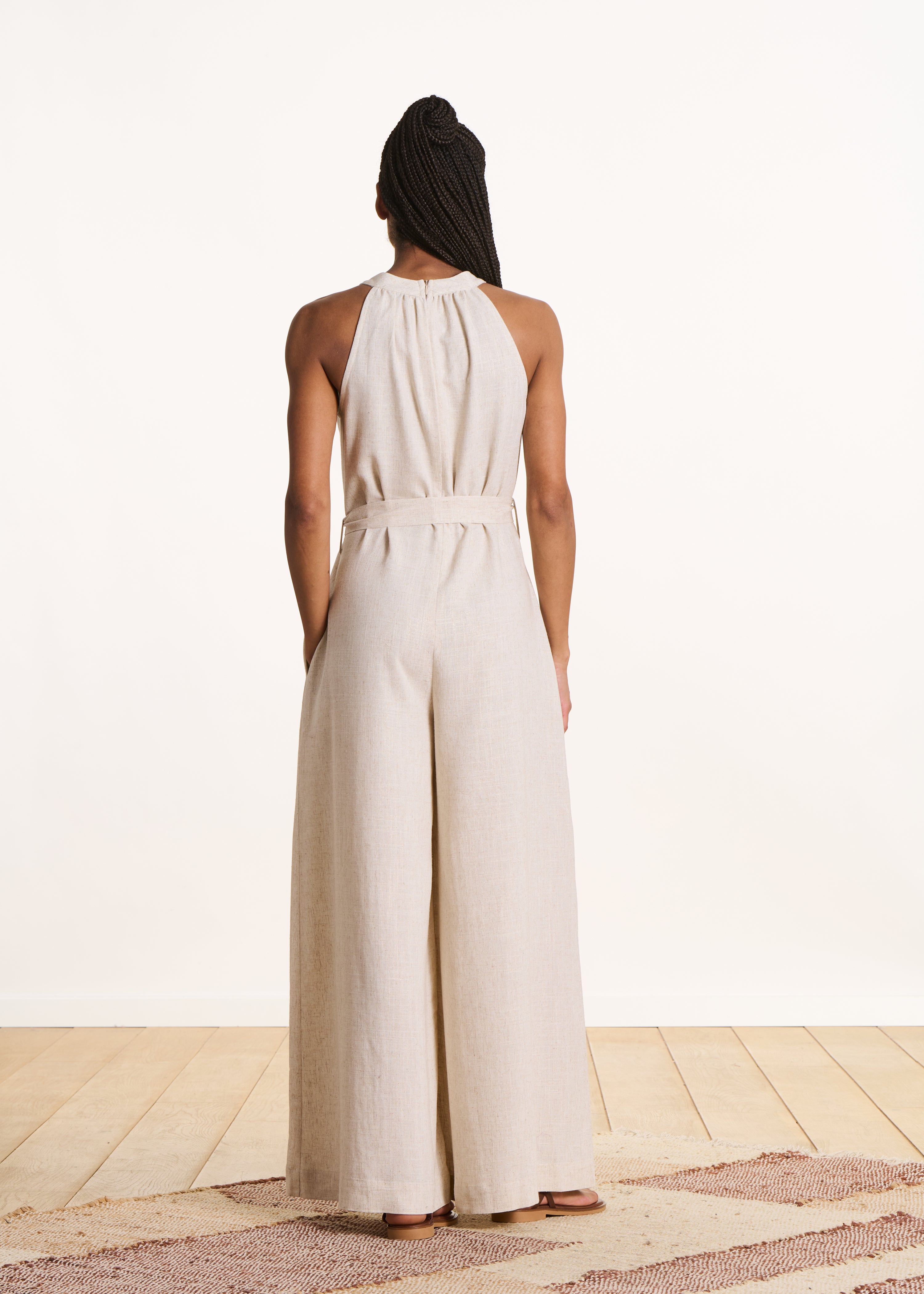Combinaison pantalon sans manches beige irisée