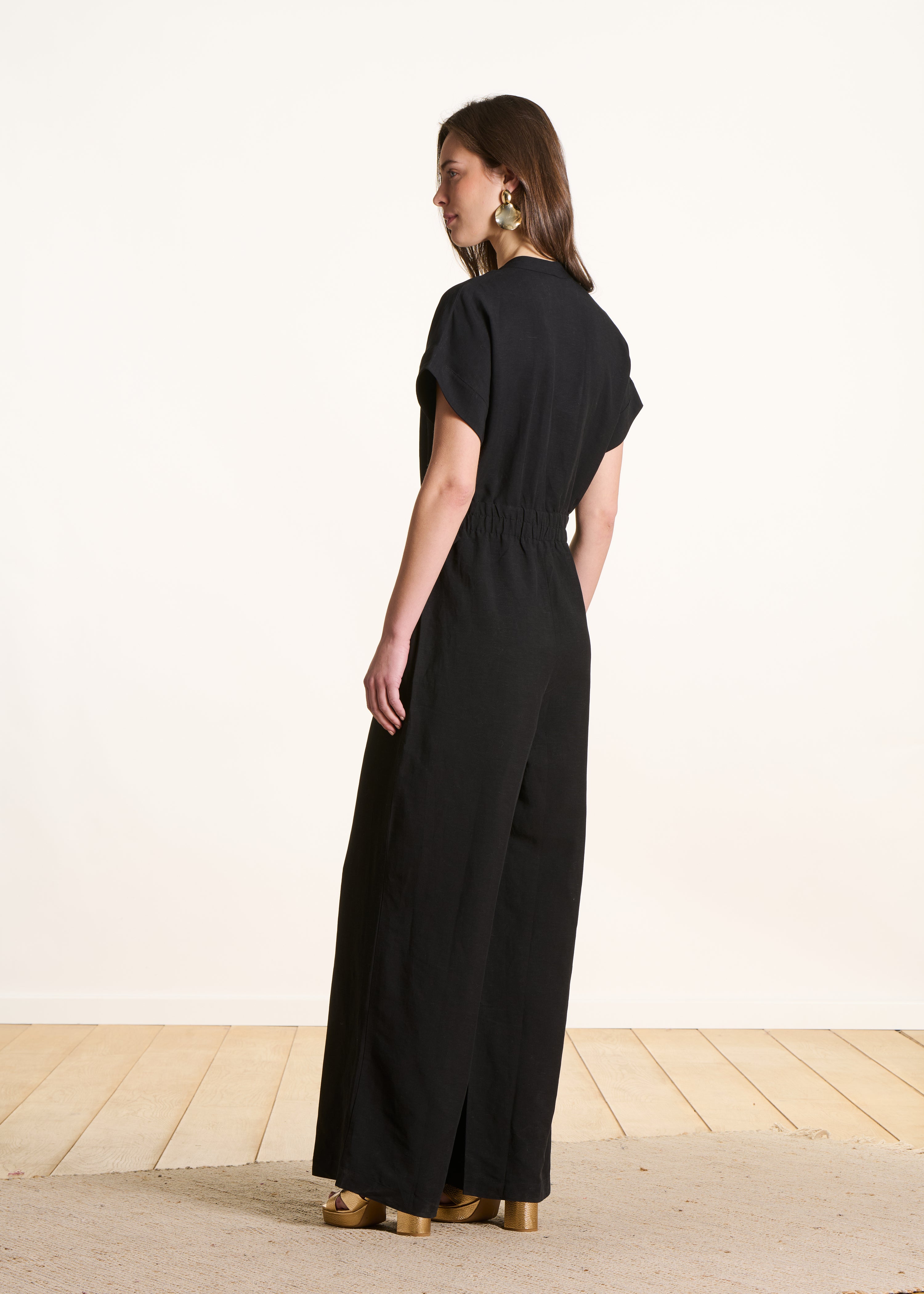 Combinaison large noire avec pan