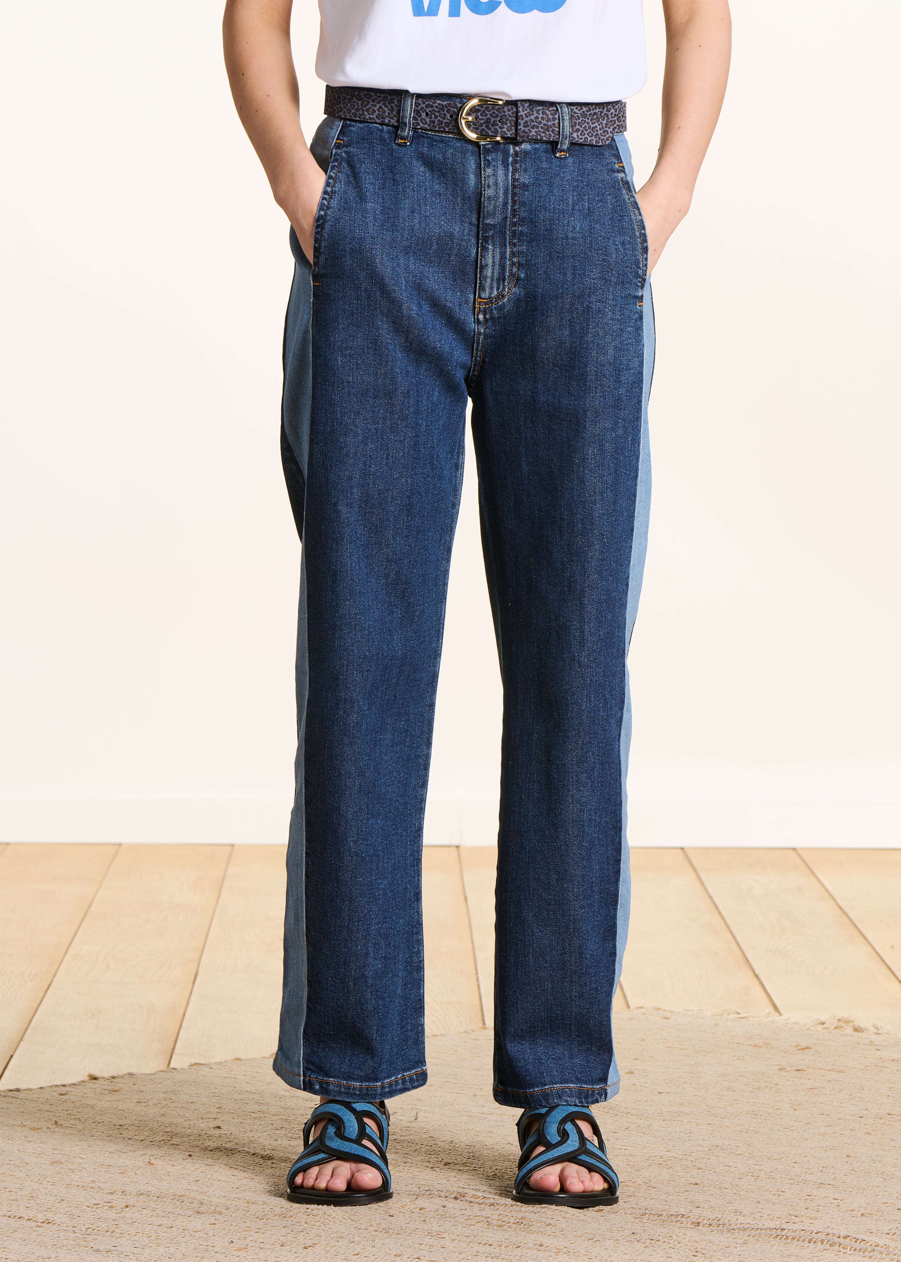 Jean barrel bicolore en coton biologique